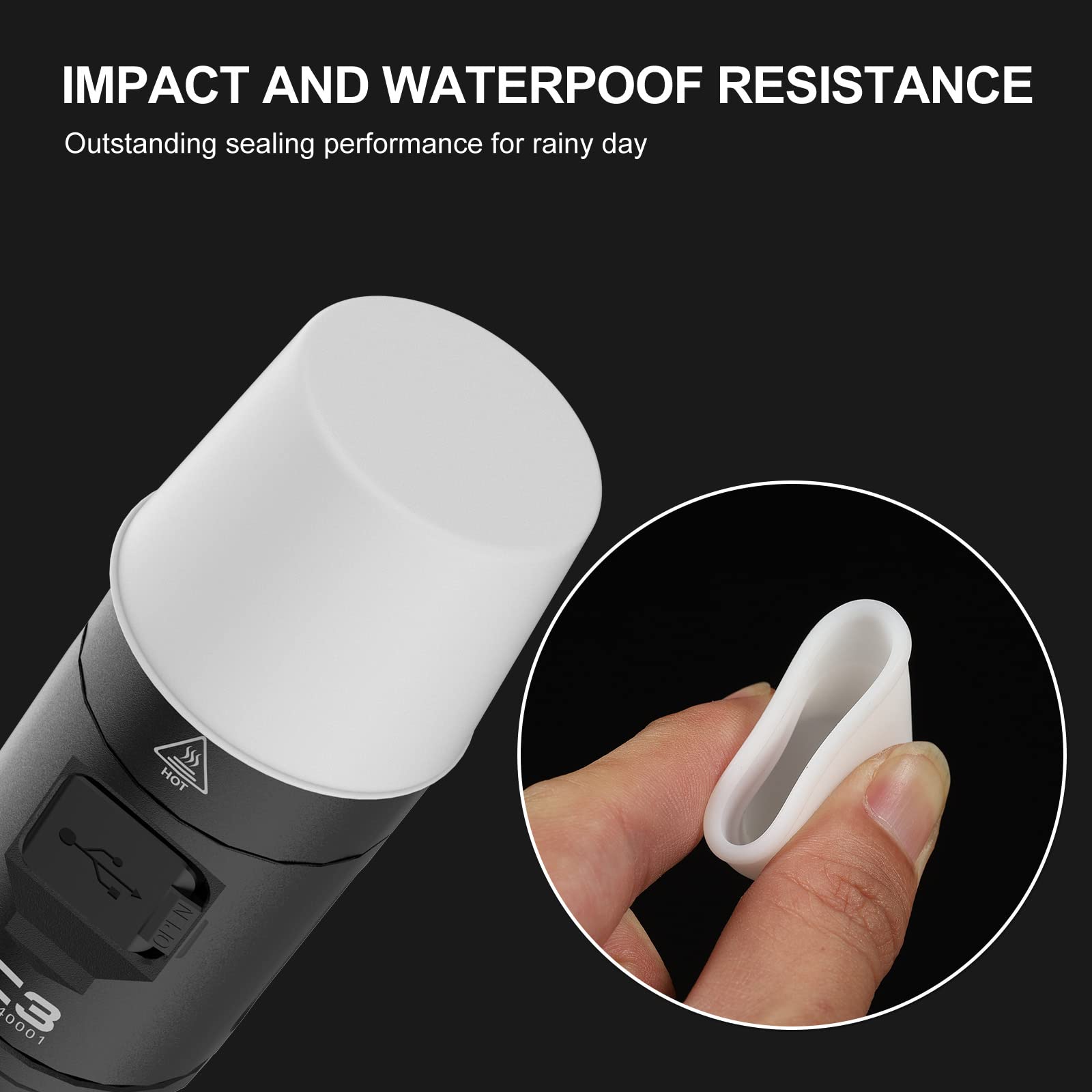 WUBEN Flashlight Diffuser AC1 - Durable Silicone Compatible with 24.5-26mm Lamp Caps for C3 L50 L50S TO40R TO46R, 3 Colors