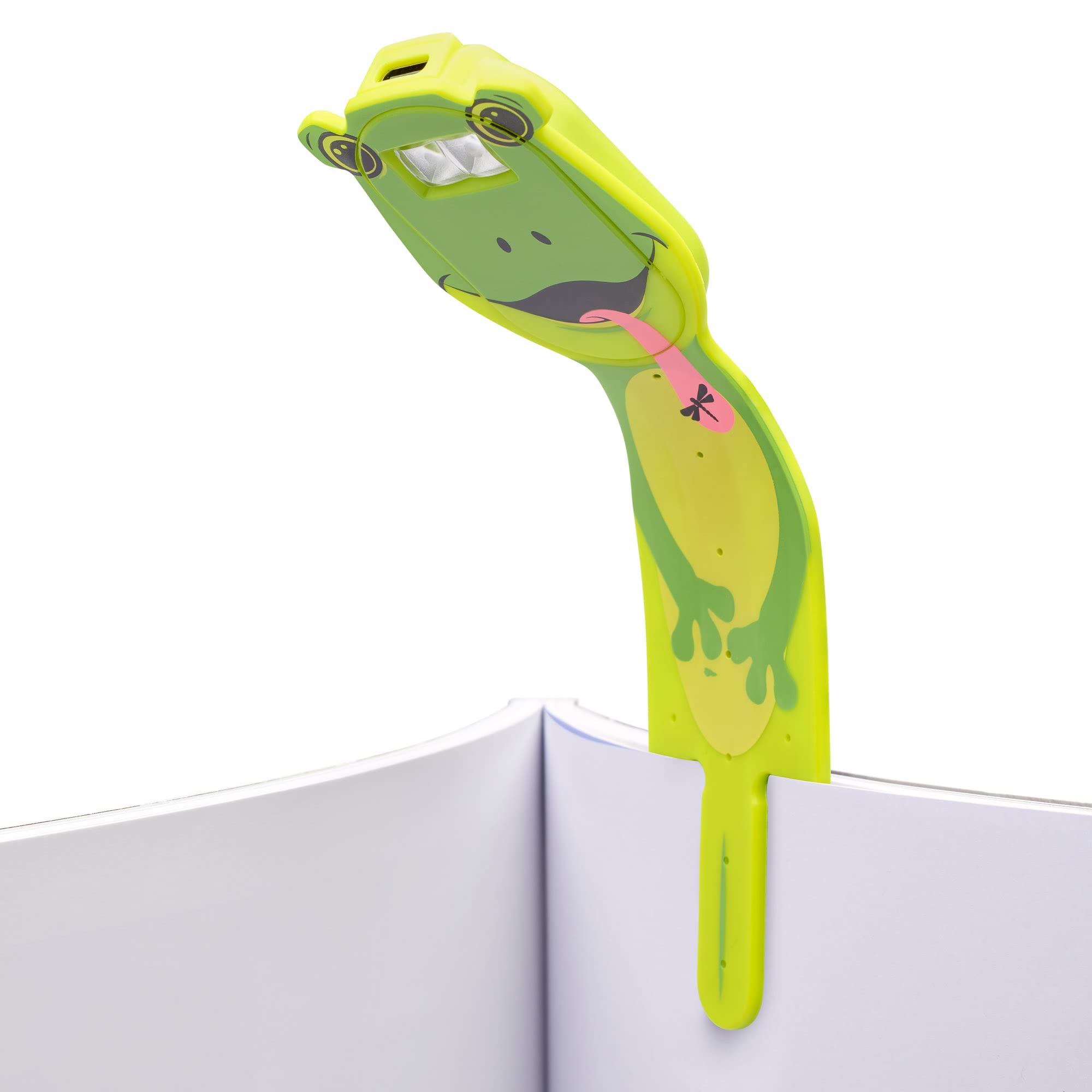 Gifts For Readers & Writers Flexilight Pal Bookmark Reading Light - Rechargeable Led Clip On Lamp, Frog Color, Model Flp