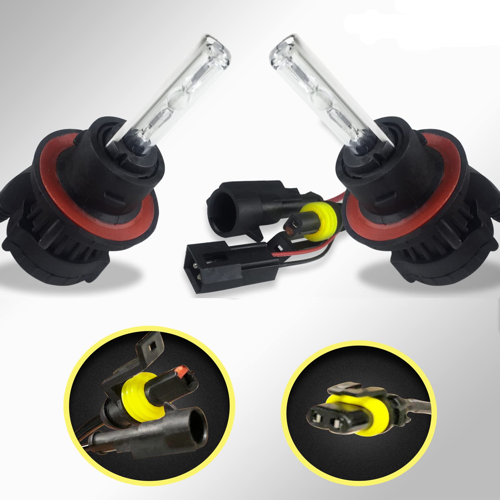 Innovited HID Xenon H13 9008 4300K Bi xenon HI/LO HID Replacement Bulbs (1 Pair) OEM Yellow
