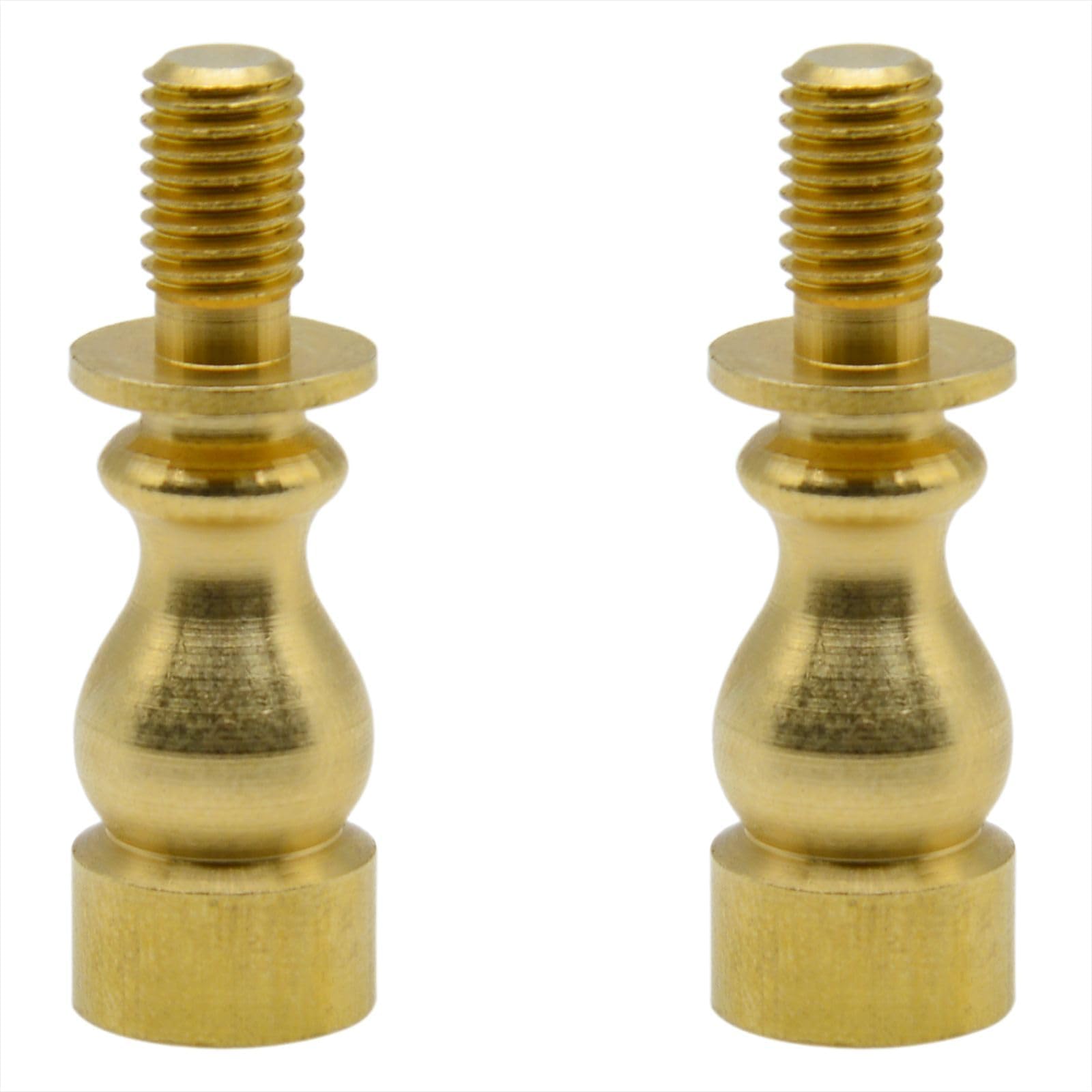 HAJXZH 2 Pcs 1 Inch Lamp Finial Extender Turned Brass Lamp Shade Risers for standard Finials and Harps
