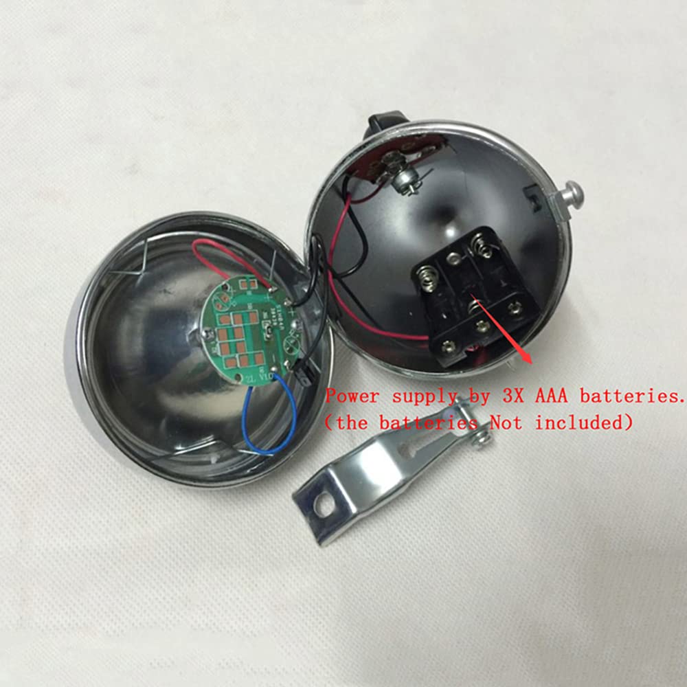 GOODKSSOP Retro Chrome Silver Bicycle Headlight - LED Night Fog Lamp for Safety Cycling - Classic Vintage Style