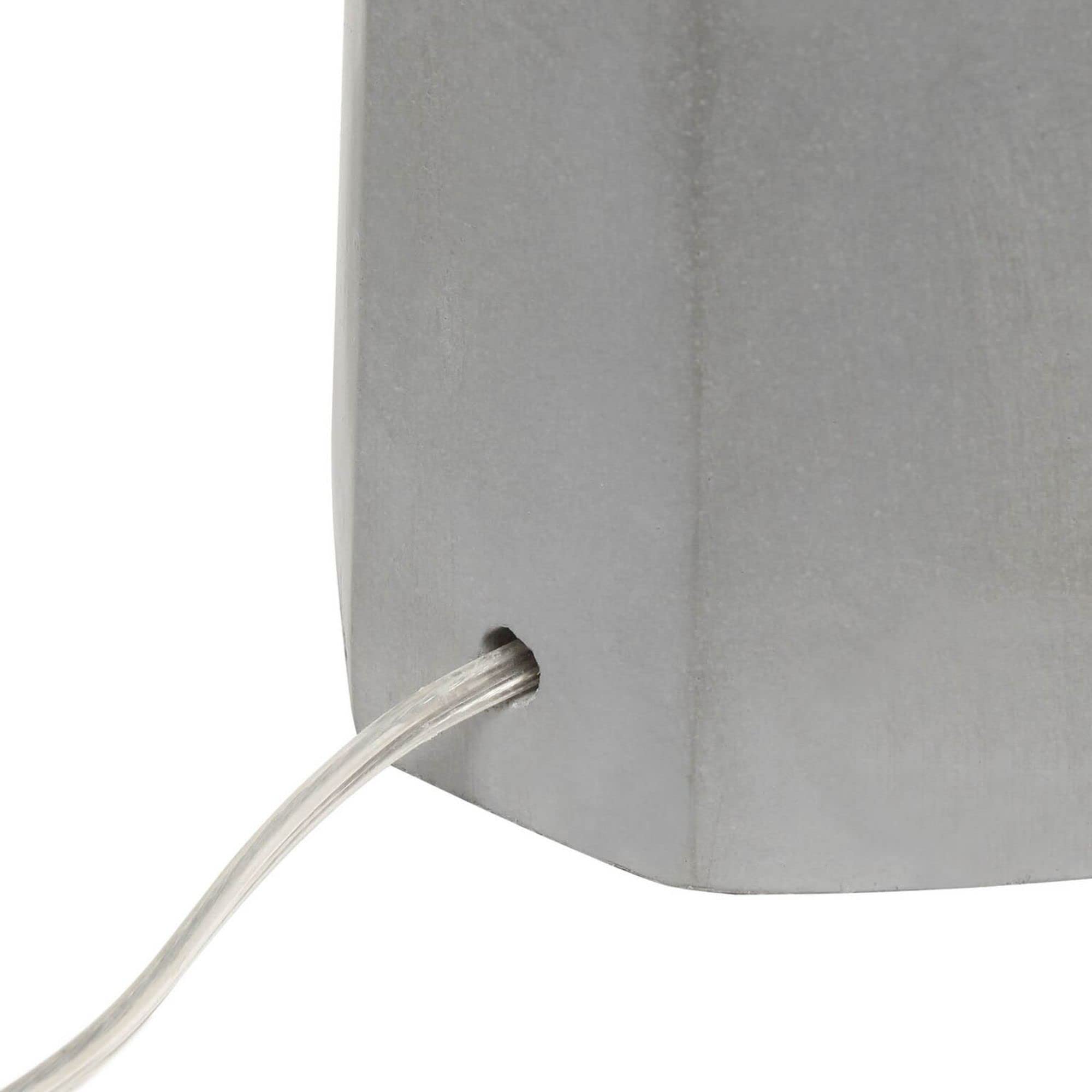 Lalia Home Modern Concrete Pillar Table Lamp With White Fabric Shade