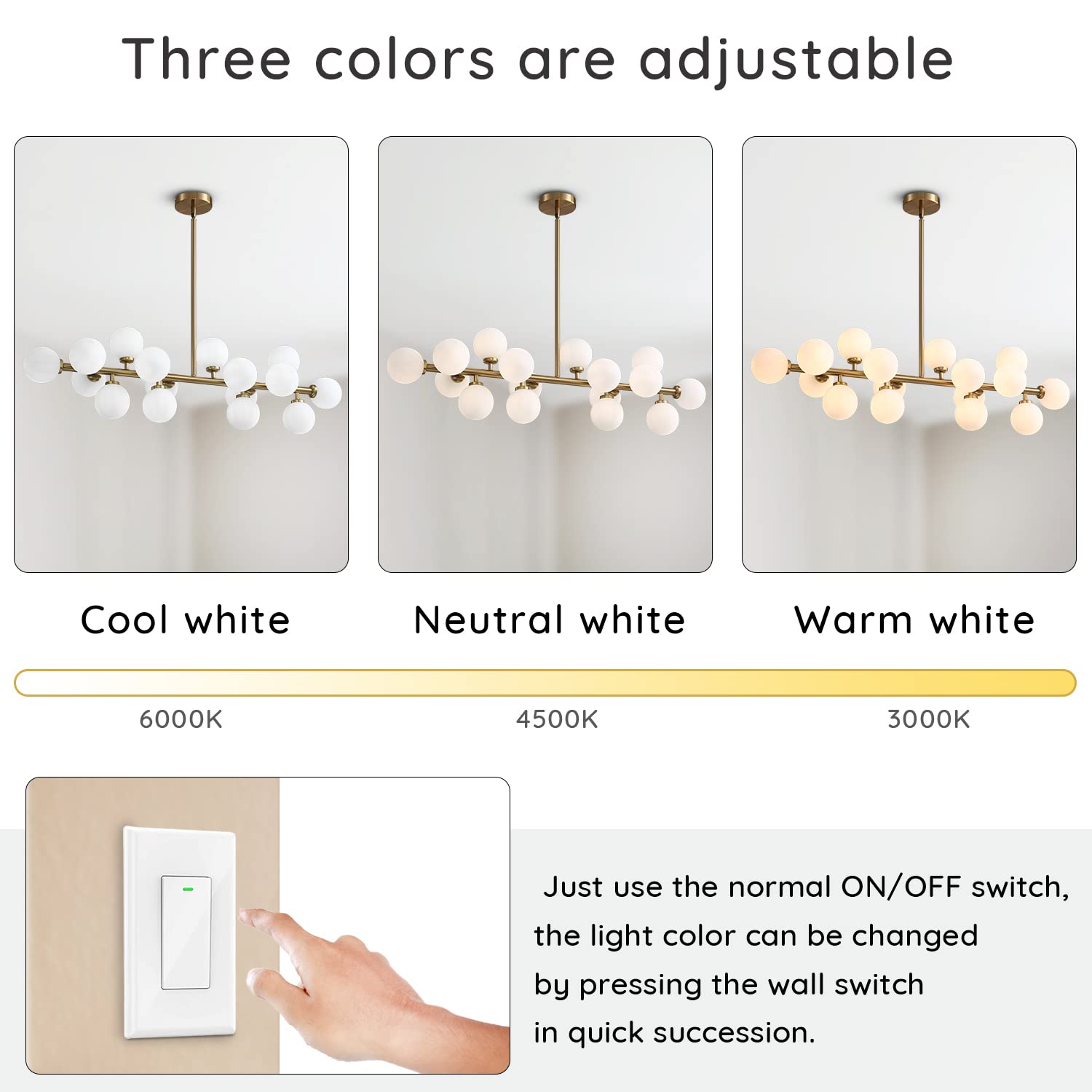 CROSSIO Gold Chandelier Pendant Light Fixture, Post-Modern Design, Milky White Lampshade, Model CRO-1102-IO for Kitchen Island Dining Room
