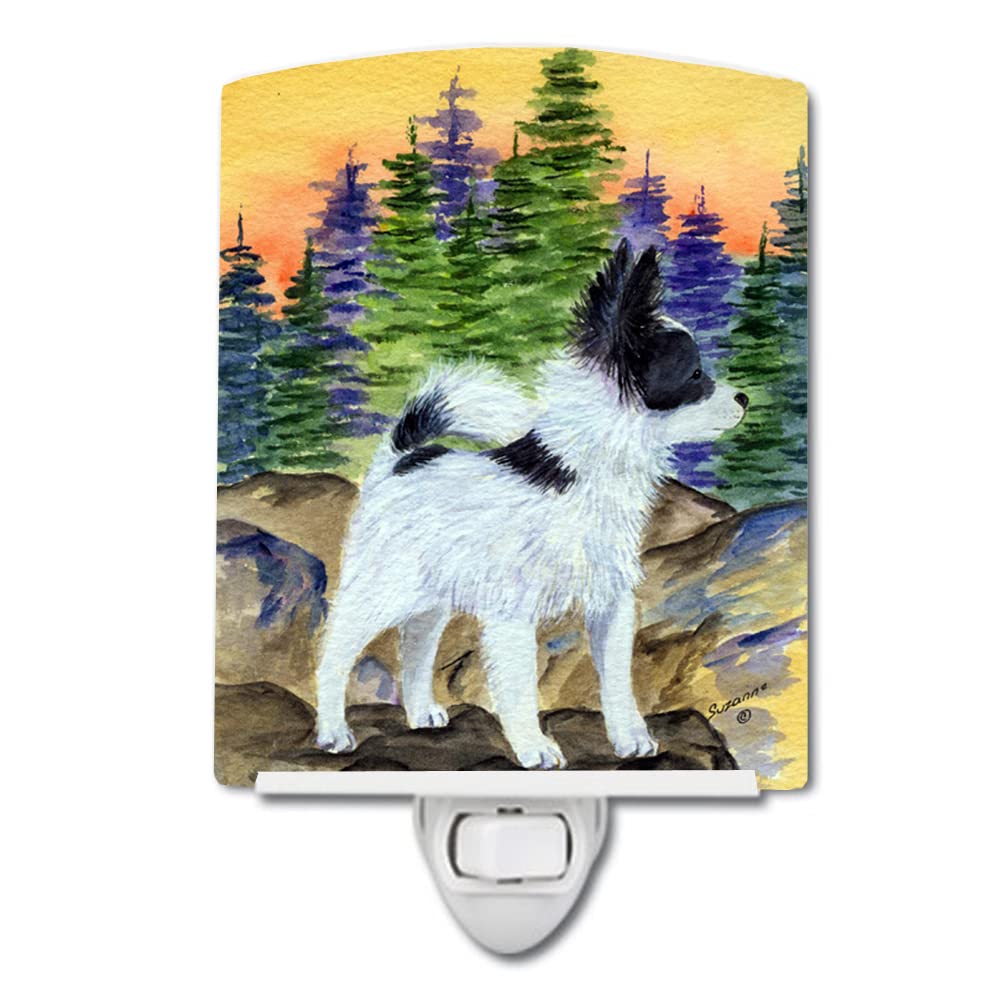 Carolines Treasures Papillon Ceramic Night Light, UL-Certified, 6x4x3, Multicolor, Model SS8194CNL