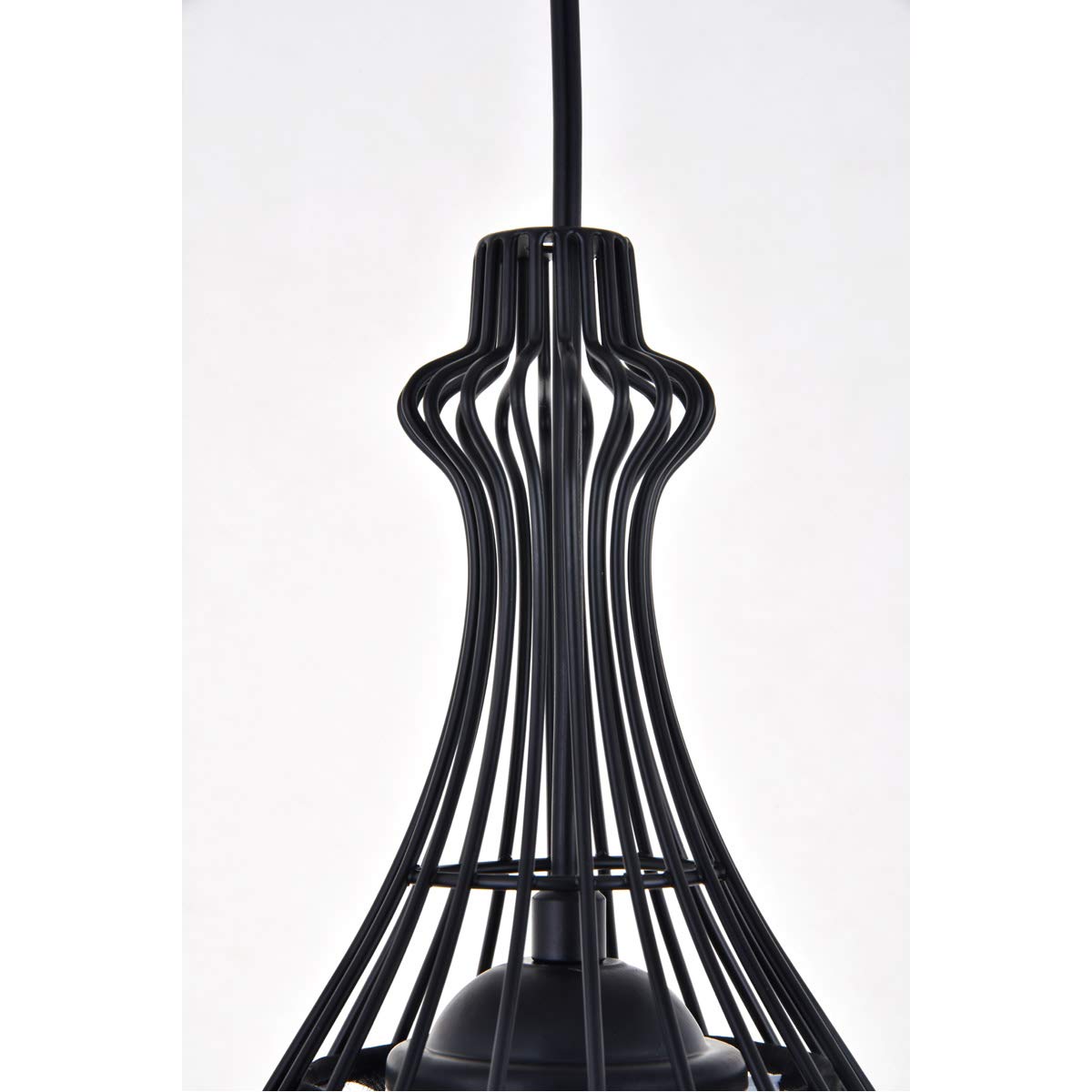 Living District Miya 1-Light Modern Metal Pendant in Black Finish