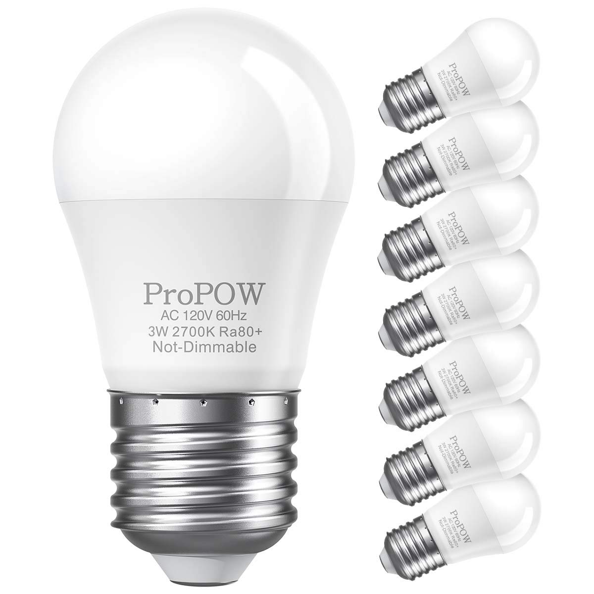 Propow 25 Watt Light Bulbs Equivalent A15 3W Led Light Bulb Soft White 2700K Energy Saving Low Watt Light Bulbs, E26 Base Bulb F