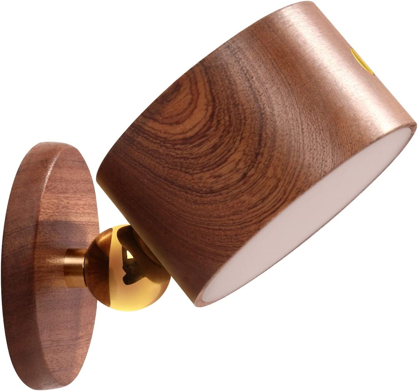 Wooden Magnetic Wall Sconce,Wireless Led Wall Mounted Reading Lights USB Rechargeable Light Stepless Dimming Night Lights Magnet