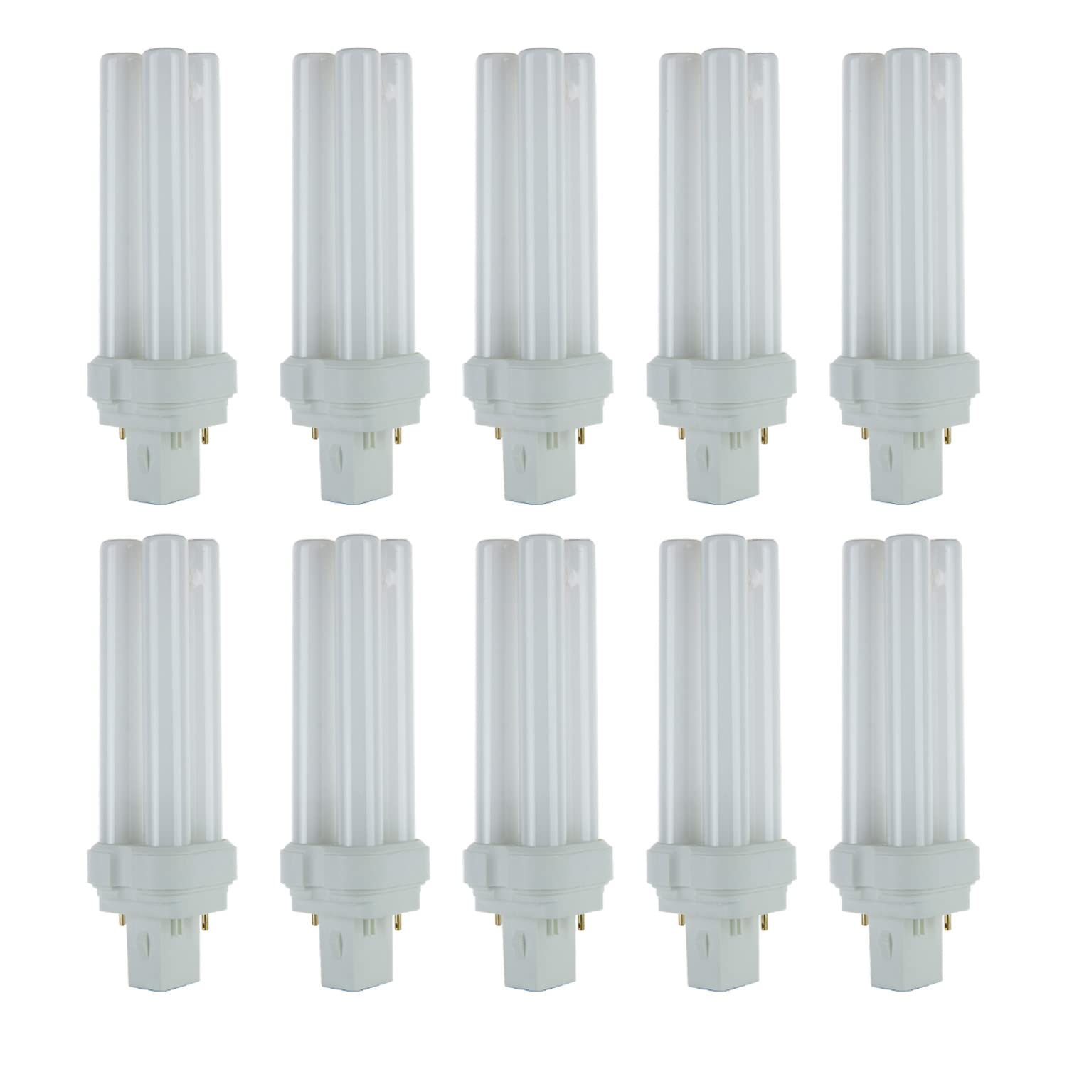 Sunlite 41797 FDL22 Fluorescent Quad Tube Plug-in Bulb, 22 Watt, 10,000 Hour Life Span, GX32D-2 Base, 1050 Lumens, for Fluoresce
