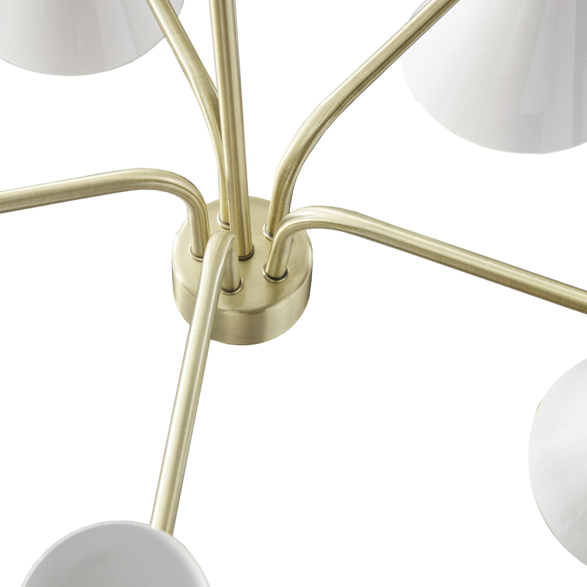 INK+IVY Ezra Mid-Century Chandeliers for Bedrooms, Adjustable Dining Ceiling Mount Light Fixture, 5 Bulbs Hanging Lamp, Hourglas