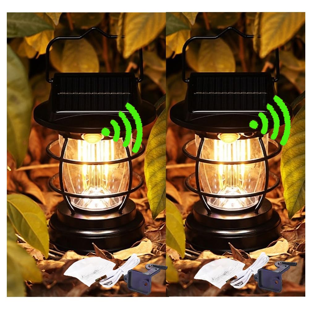 Solar Lanterns Wall Outdoor Lighting Fixtures Portable Camping Sensor Exterior Front Porch Light Waterproof Black Wall Sconce La