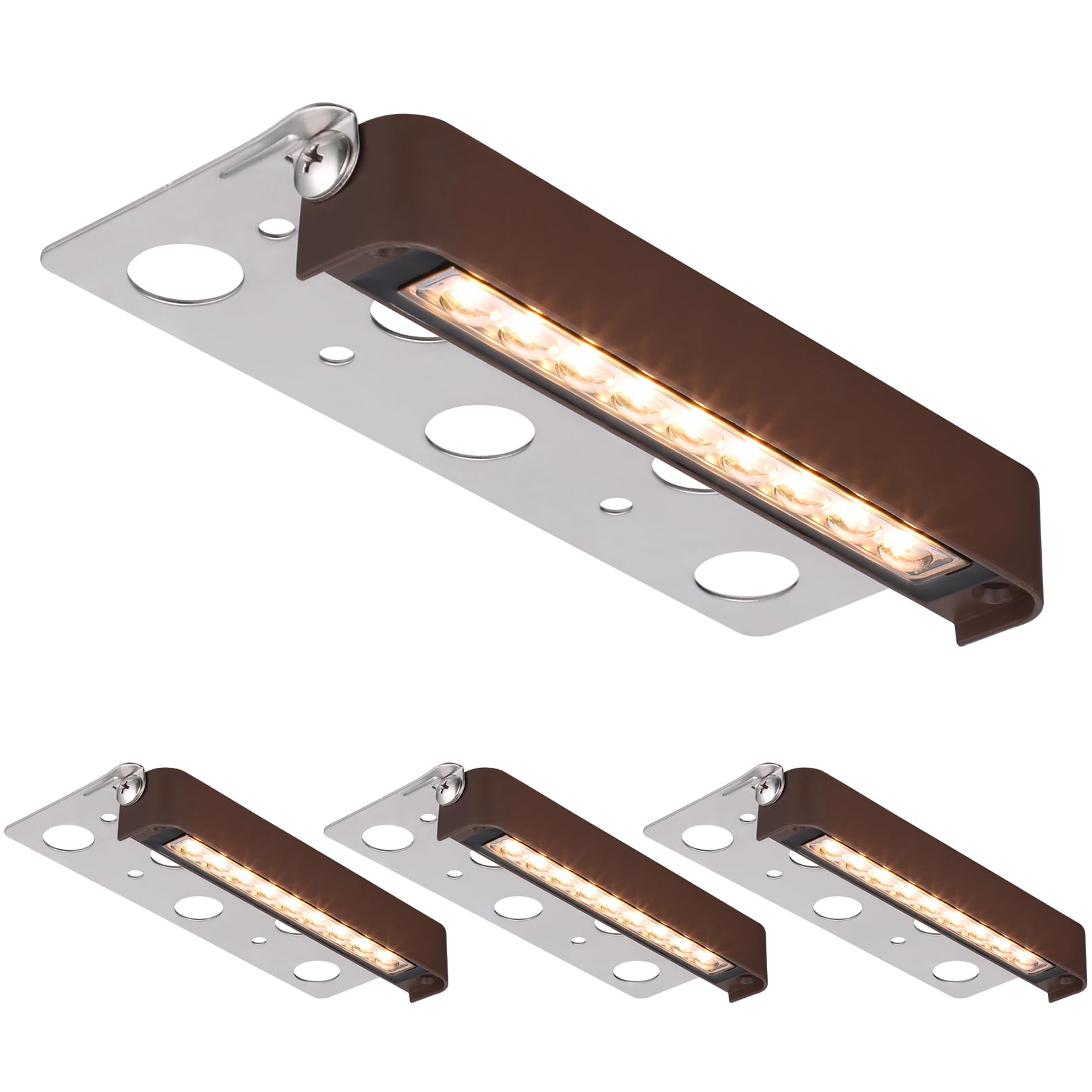 LEONLITE LED Hardscape Lighting, 7 Inch Retaining Wall Lights, Soft White 2700K, Aluminum, Model ZY4HSL-1W7IN27-4P