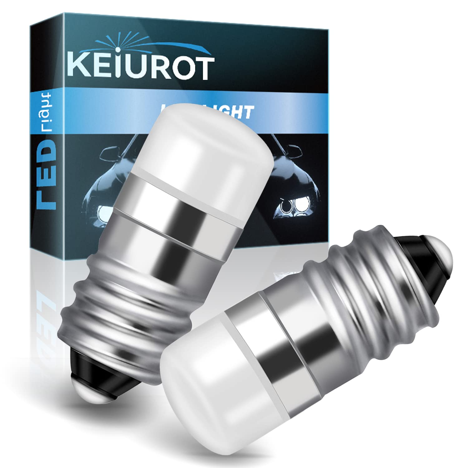 Keiurot E10 Led Bulb 10V-30V, White House Number Light, 2 Pack - Landscape & Flash