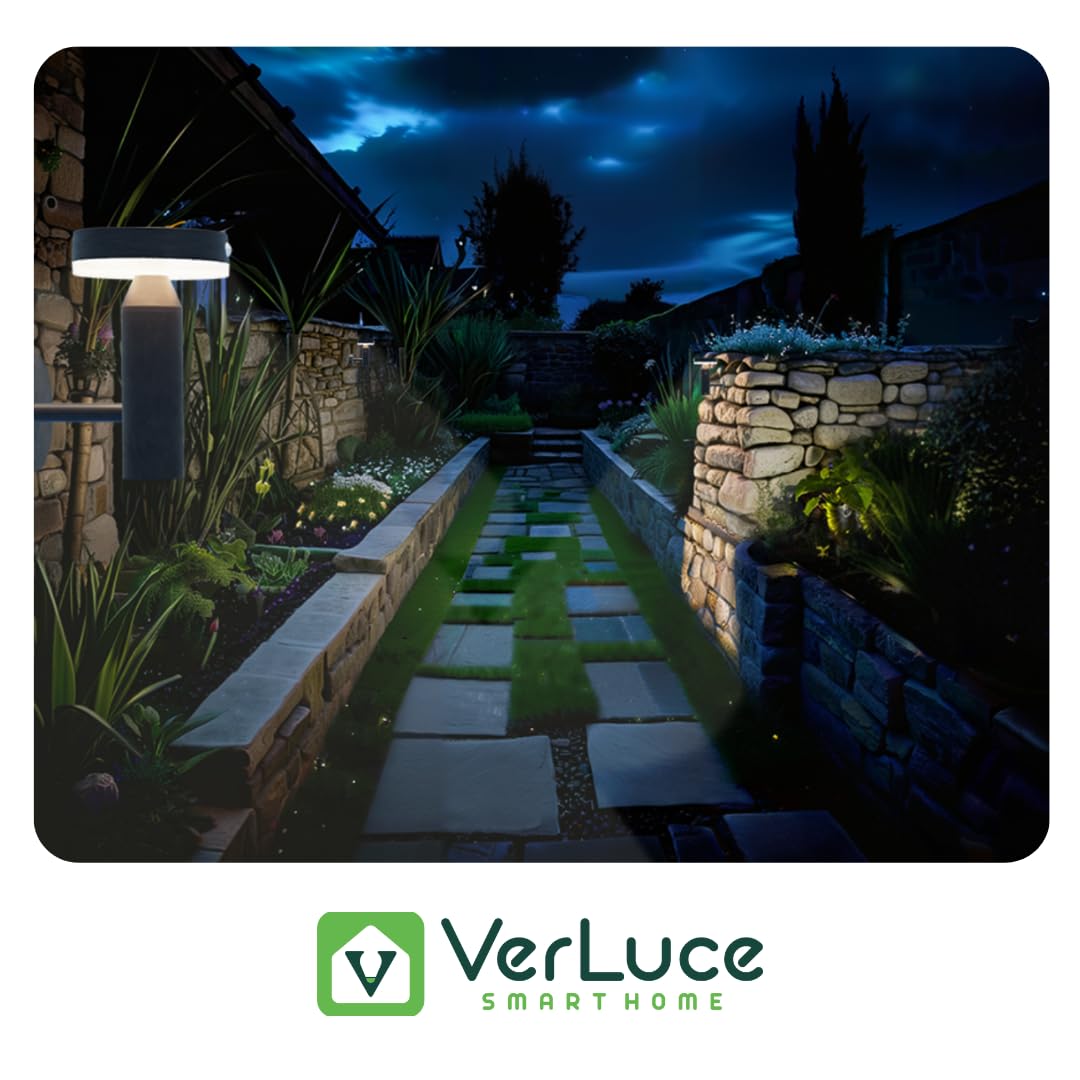 Verluce - Round Solar Wall Lights - Solar Powered Wall Lamps - Led Lights - Pir Sensor & Two Lighting Modes - Rechargeable Battery - 3000K  1.3W Solar Panel & 3.7V - Ip44 Weather Resistant - 2 Pack