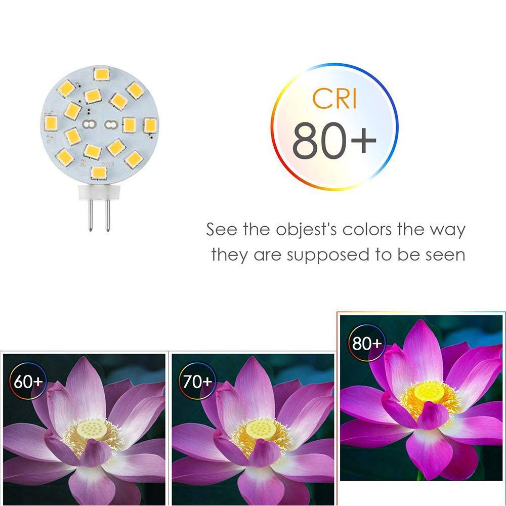 Makergroup 12V G4 Led Bulb 3W Bi-Pin Led Round Wafer Disc Light Bulb 20-30 Watt Equivalent Daylight White 6000K For Puck Lights