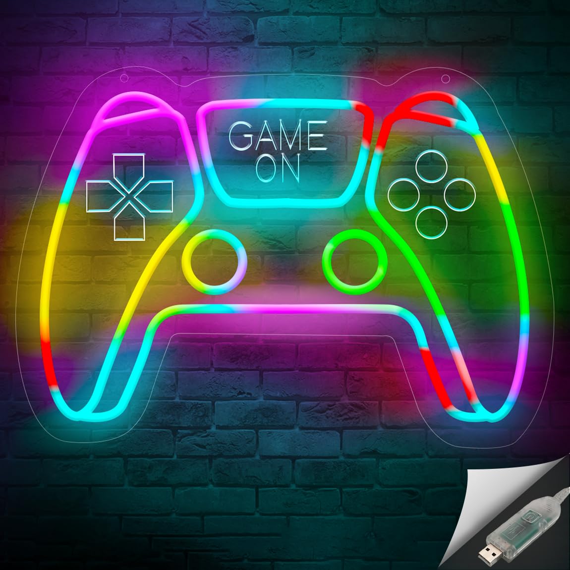 Lumoonosity Gamer Neon Sign - Gaming Neon Sign For Gaming Setup  Bedroom  Wall Decoration - Usb Powered Game Room Neon Sign - Gaming Led Lights For Gamers And Streamers - Gamer Gifts For Men  Kids