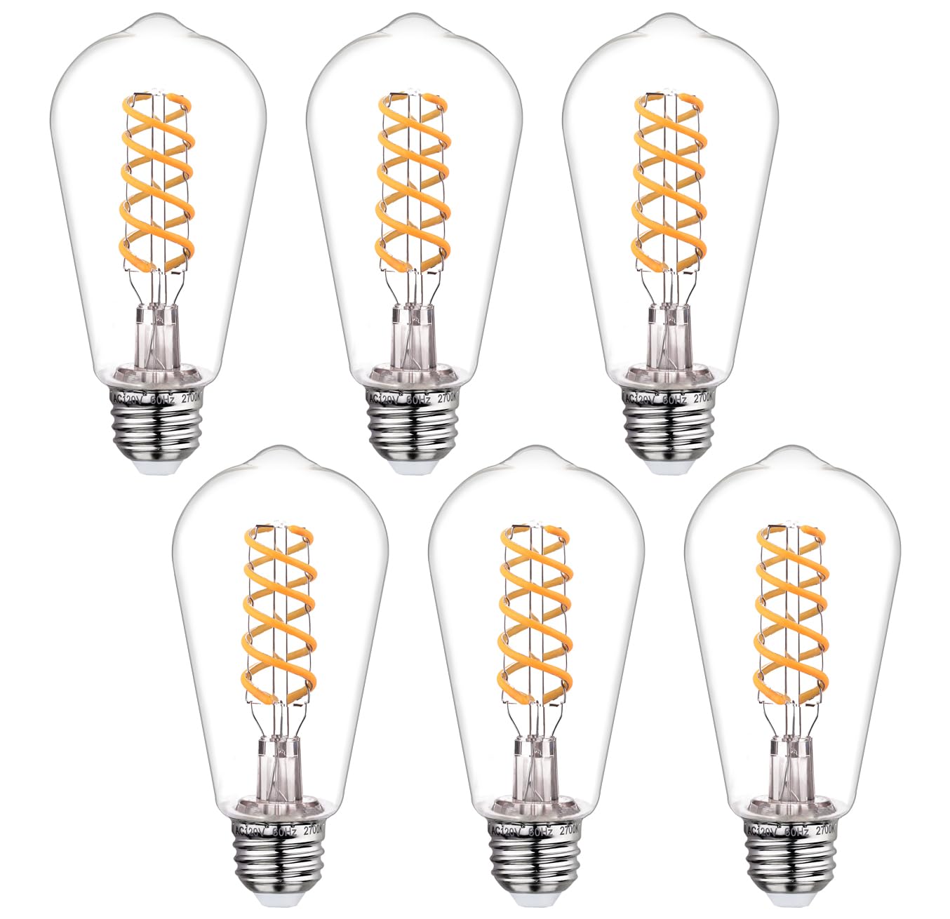 Myemitting 40W Dimmable Led Edison Bulbs, E26 Base Vintage Light Bulbs - Warm 2700K Filament Edison Light Bulbs For Chandeliers,