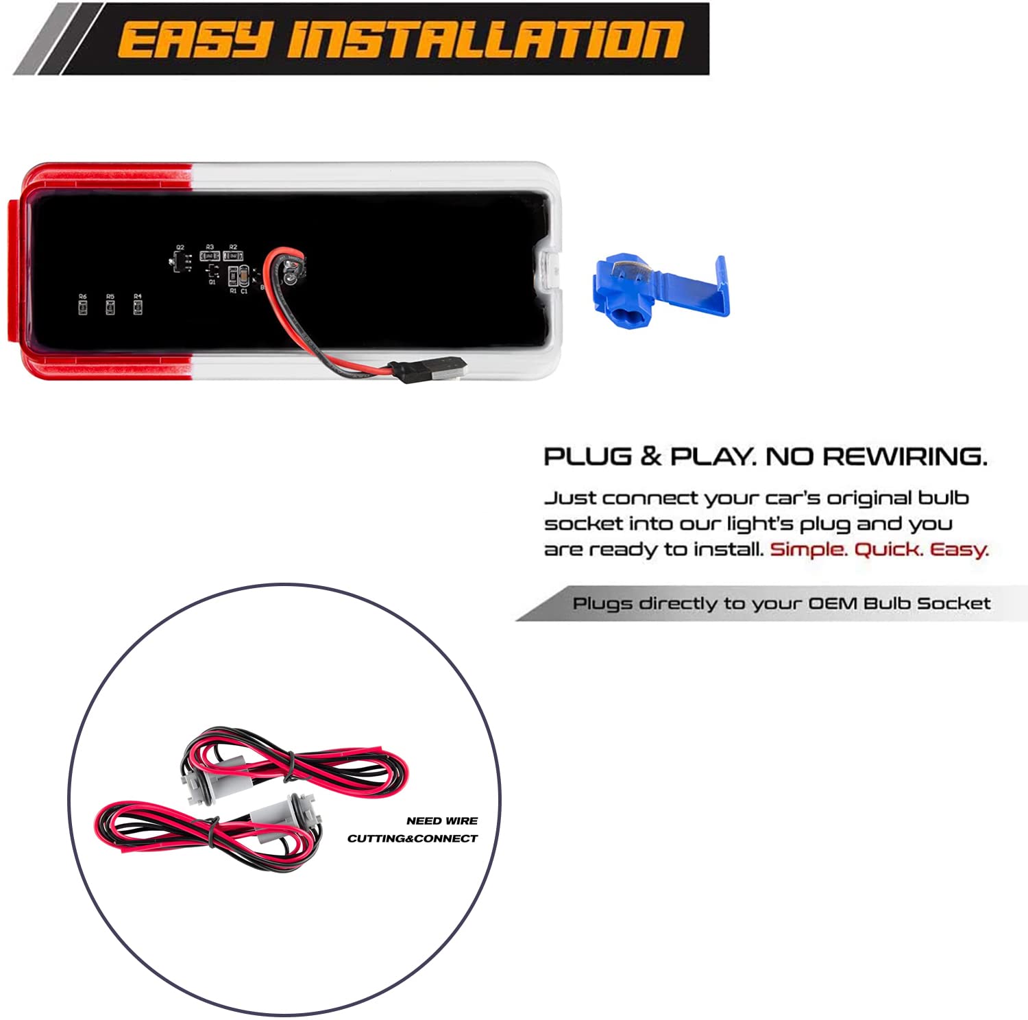 Puddle Light LED Courtesy Door Panel Lights for Ford F250/F350/F450/F550 1999-2007 & Excursion 2000-2005, White & Red, Plastic