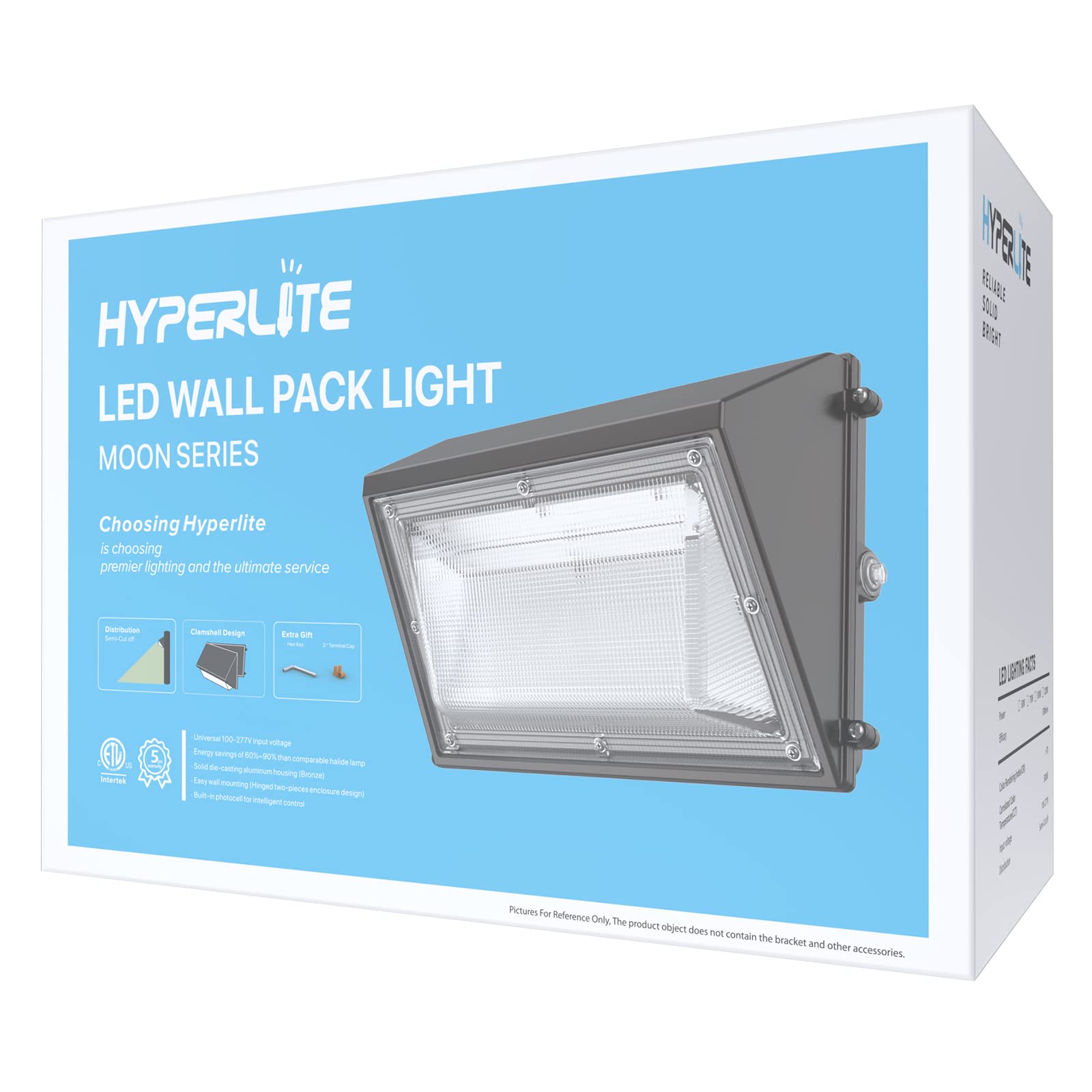 HYPERLITE 70W LED Wall Pack, Dusk-to-Dawn Photocell, Bronze, Aluminum, Model CES-LS-MOON-70W, Ideal for Outdoor Security Lighting