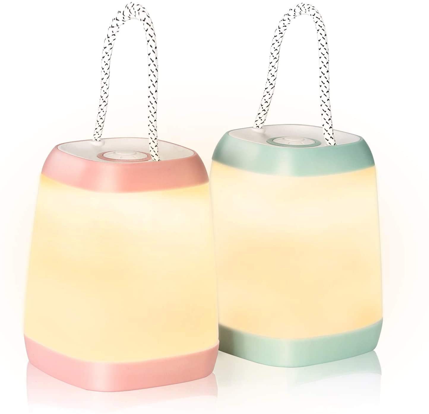 HOKOILN LED Camping Light 2 Pack, Portable Tent Lantern, 3 Modes, Large, White, Model 6371, Battery Powered