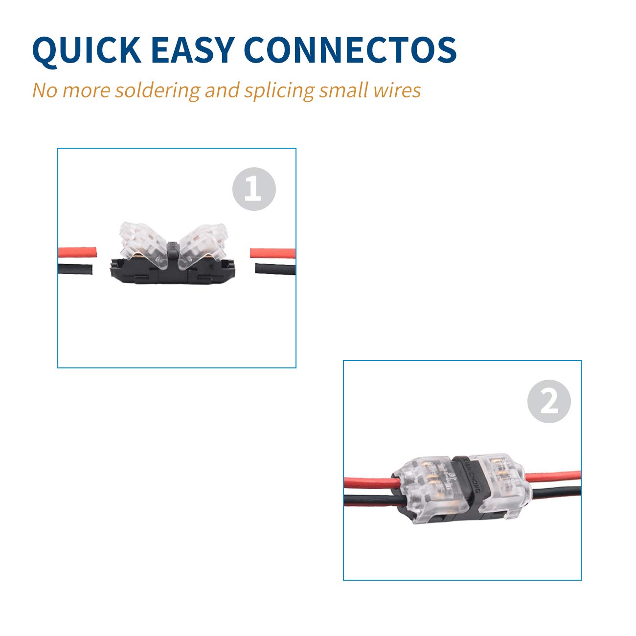 Low Voltage Wire Connectors  Wire Tap 20-24 Gauge Wire Connectors Splicer  I Type 2 Pins 12 Pack
