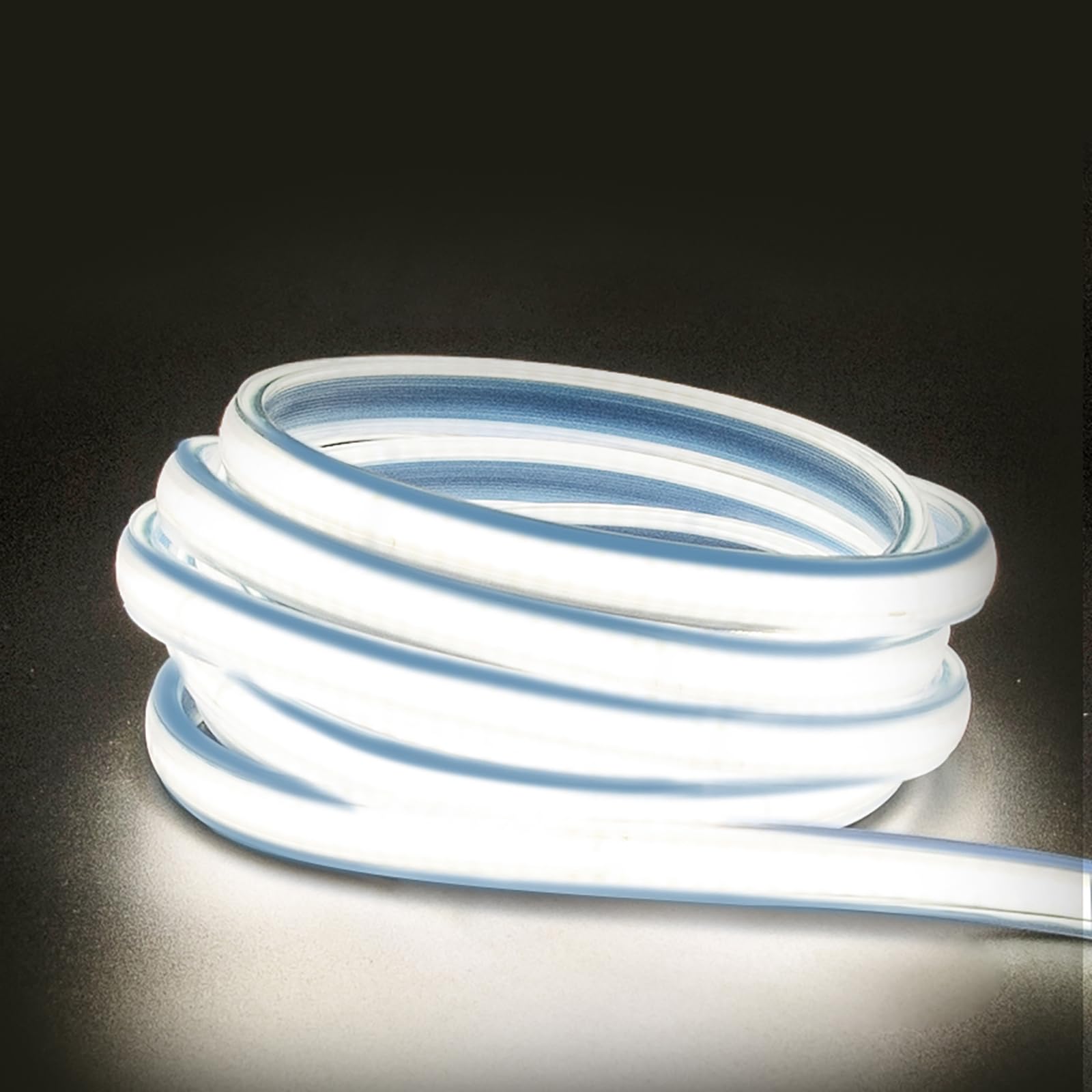pcningled AC 110V 120V COB LED Strip Lights with US Plug Waterproof IP67 1 Meter Flexible Rope Light 4000k White LED Light Strip