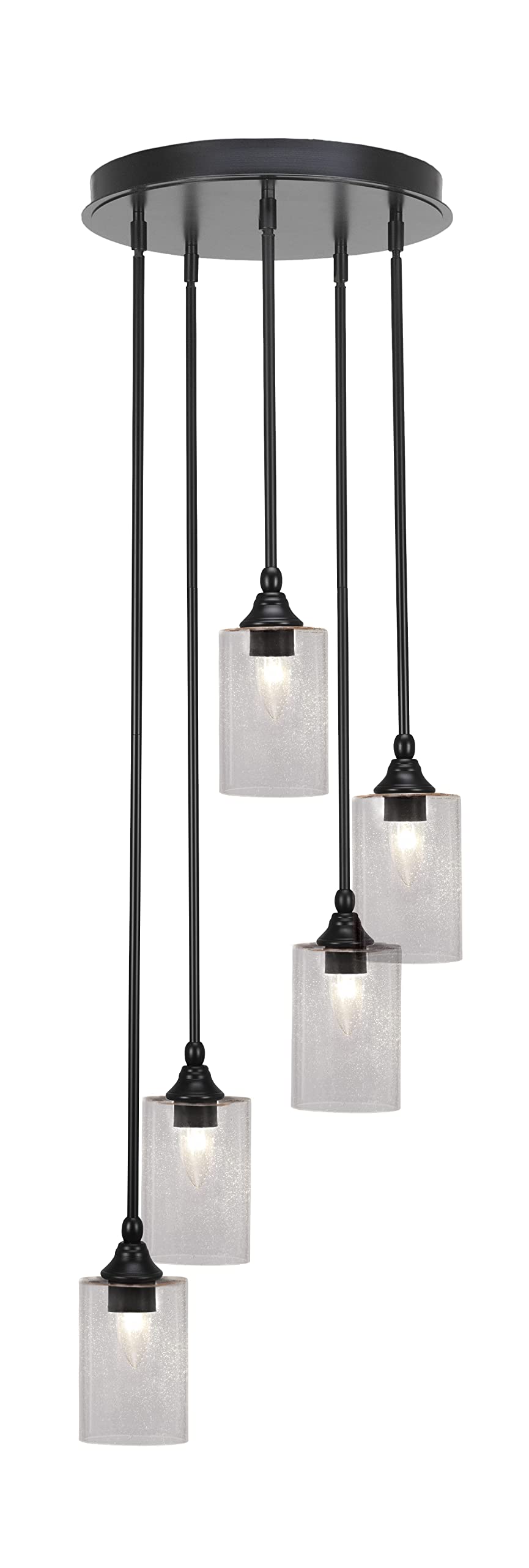 Empire 5 Light Cluster Pendalier in Matte Black Finish (2145-MB-300)