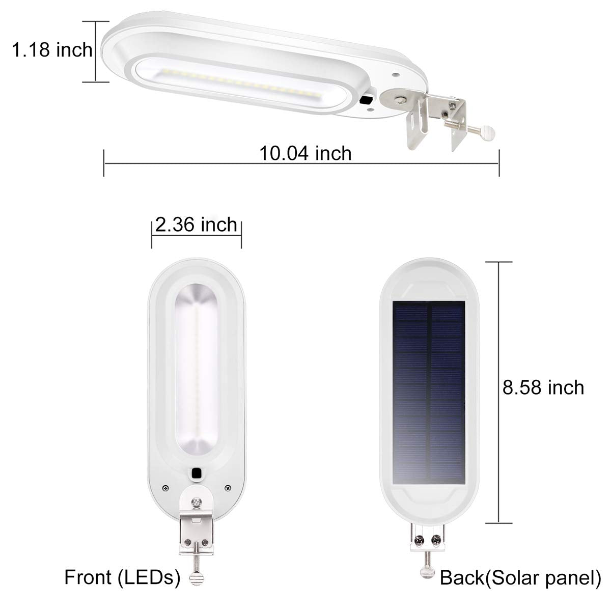 Solar Gutter Lights Outdoor Security Light, Waterproof Wall Sconces Lights Super Bright 18 Led 200 Lumens For Front Door, Wall,