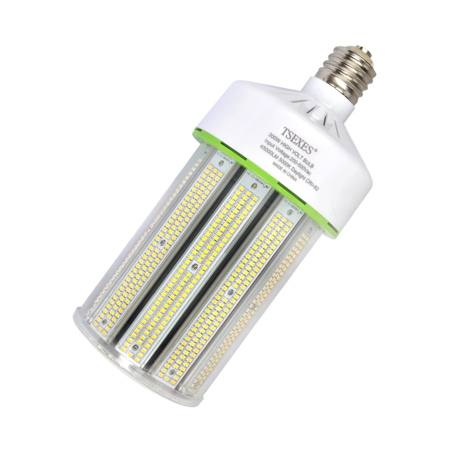 Tsexes 347V 480V Led Corn Cob Light Bulb,300W E39 Mogul Base 5000K Daylight,Replacement For 1000W Hid (Mh, Hps),High Bay Parking