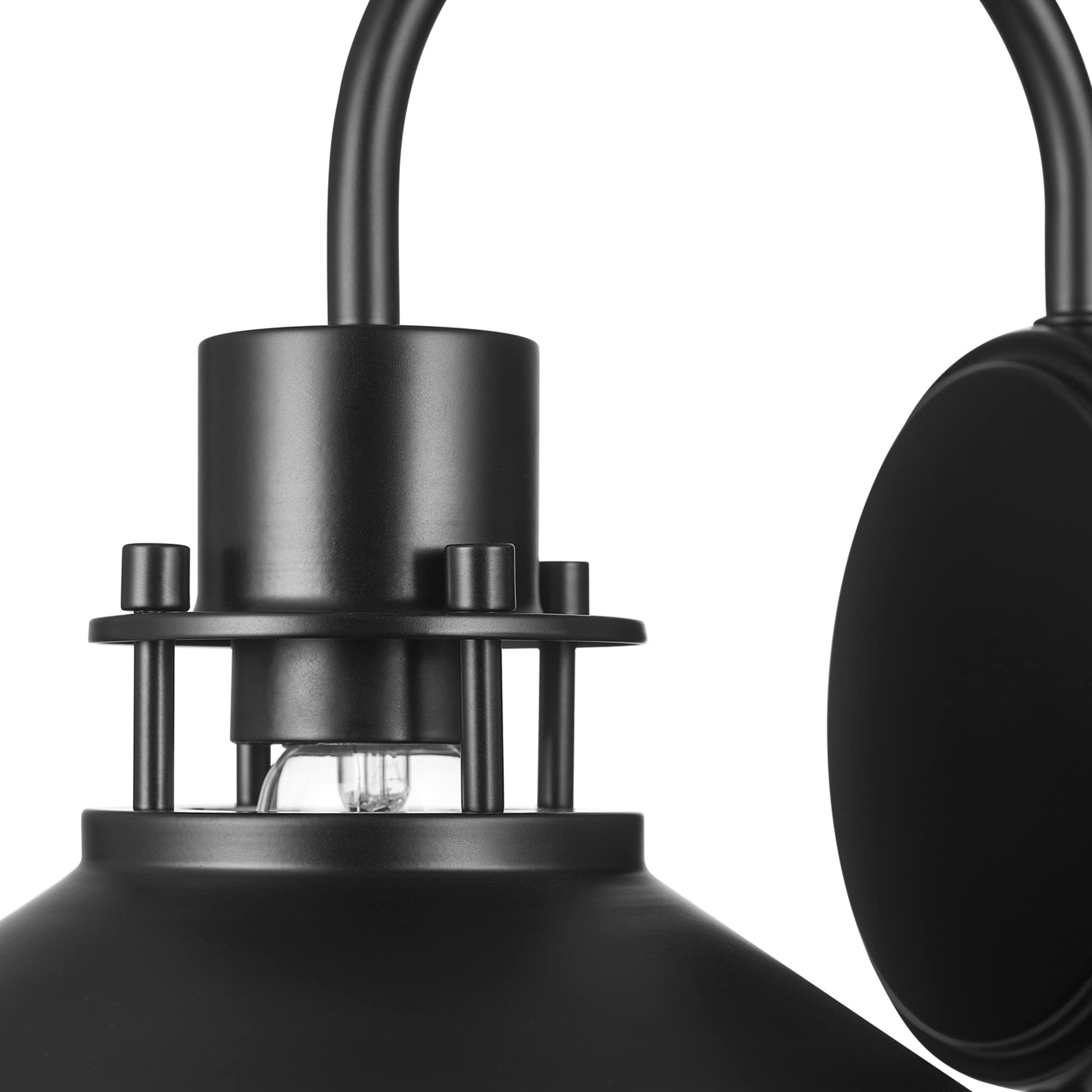 GLOBE 1-Light Wall Sconce, Matte Black, Plug-in/Hardwire, 6ft Braided Cord, In-Line Switch, Model 65929