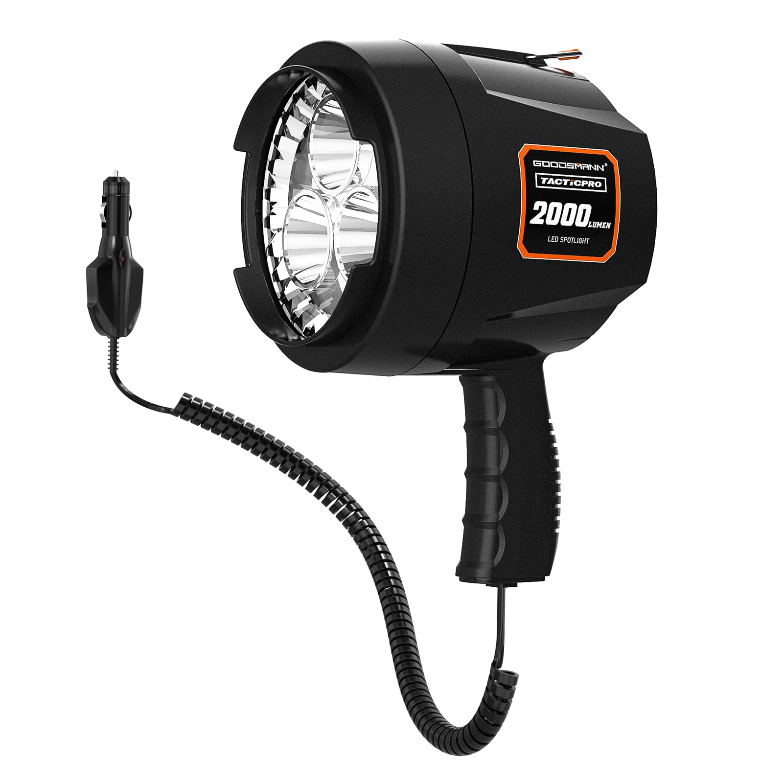 GOODSMANN Spotlight 12 Volt Spotlight Led 2000 Lumen Boat Handheld Spotlight Corded 12V DC Spot Light Marine Handheld Spotlight 