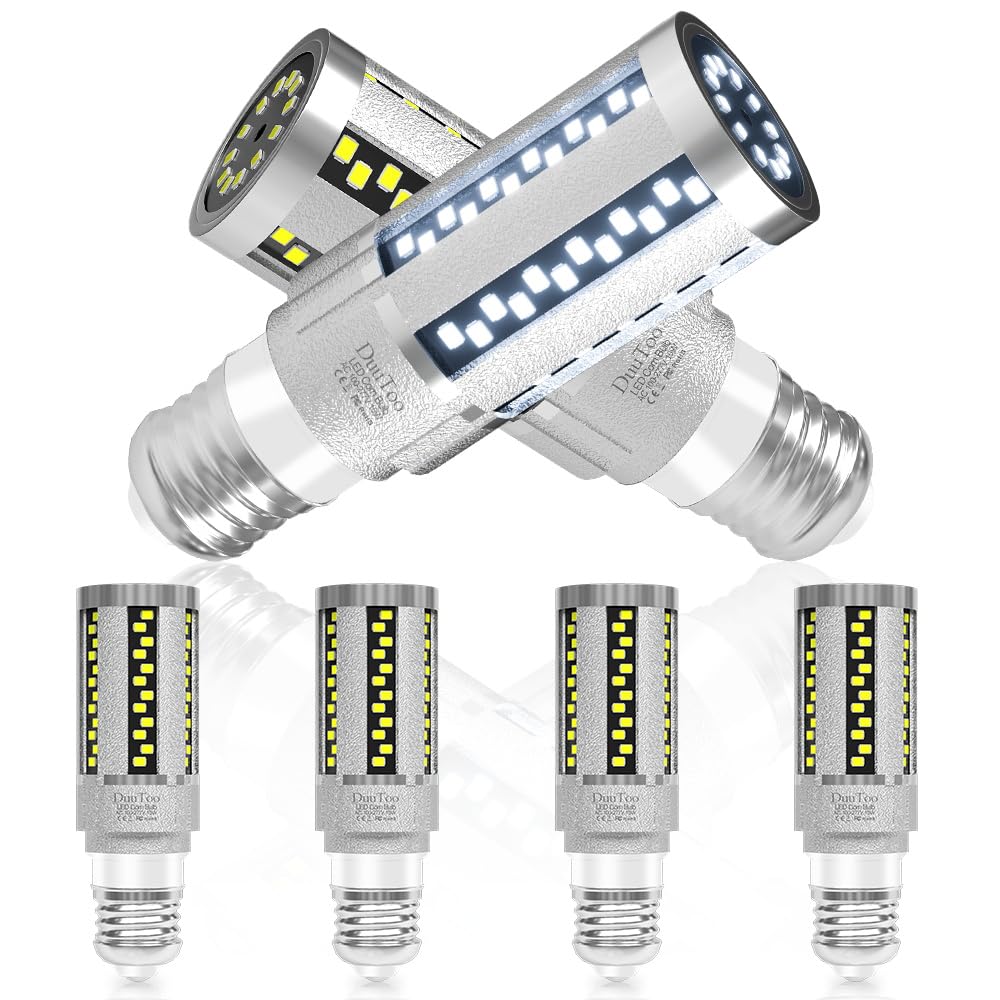 DuuToo 4Pack 15W LED Corn Light Bulb 200Watts Equivalent 2347Lumens E26 Base Chandelier Lamp Bulbs 3000K Warm White 100-277V Commercial Area Lighting for Residential Storage Room Attic Backyard Street