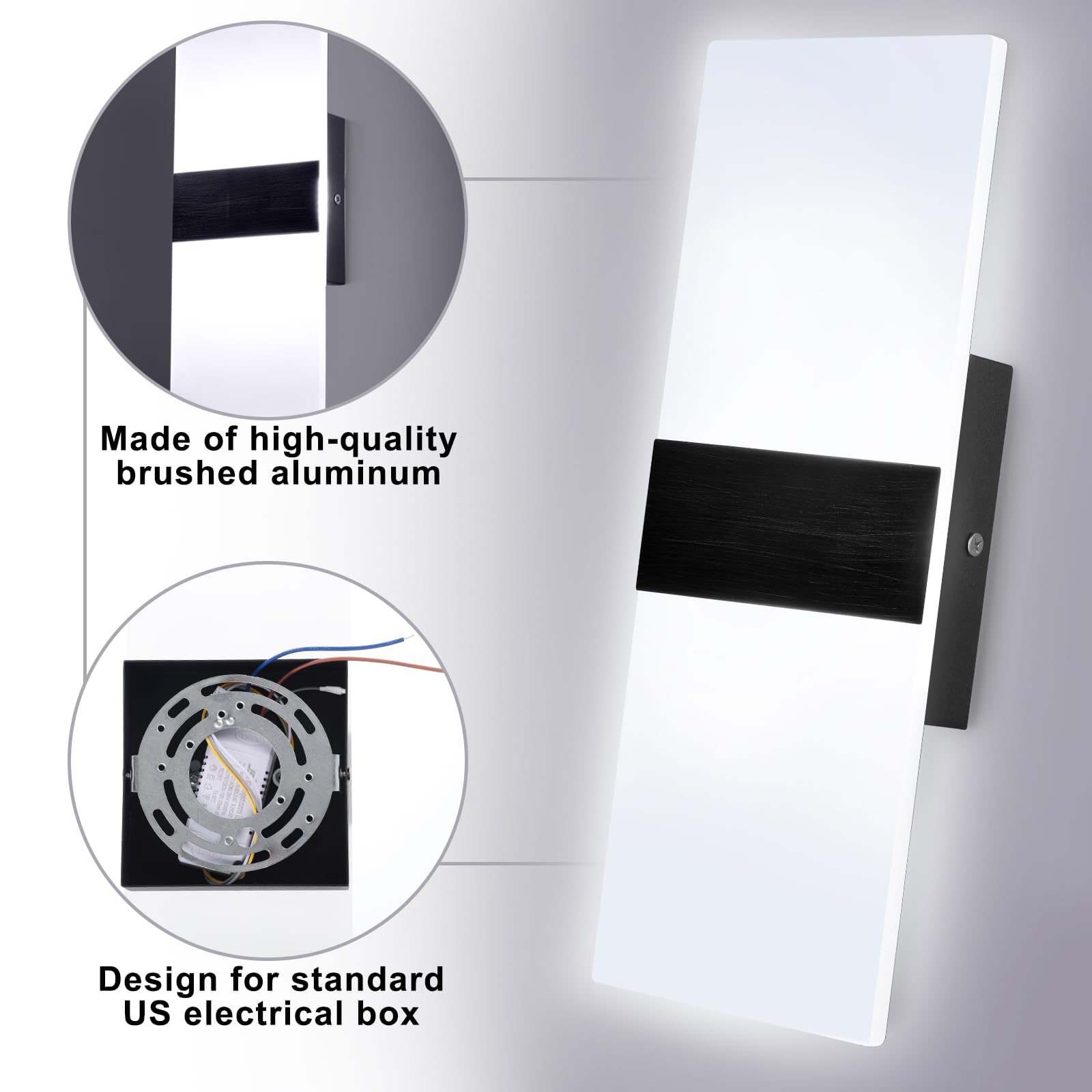 Retisee 4 Packs Led Wall Sconces 12W Acrylic Wall Sconces Modern Dimmable Wall Lighting Hardwired For Hallway Living Room Corridor Bedroom Stairway Indoor Outdoor