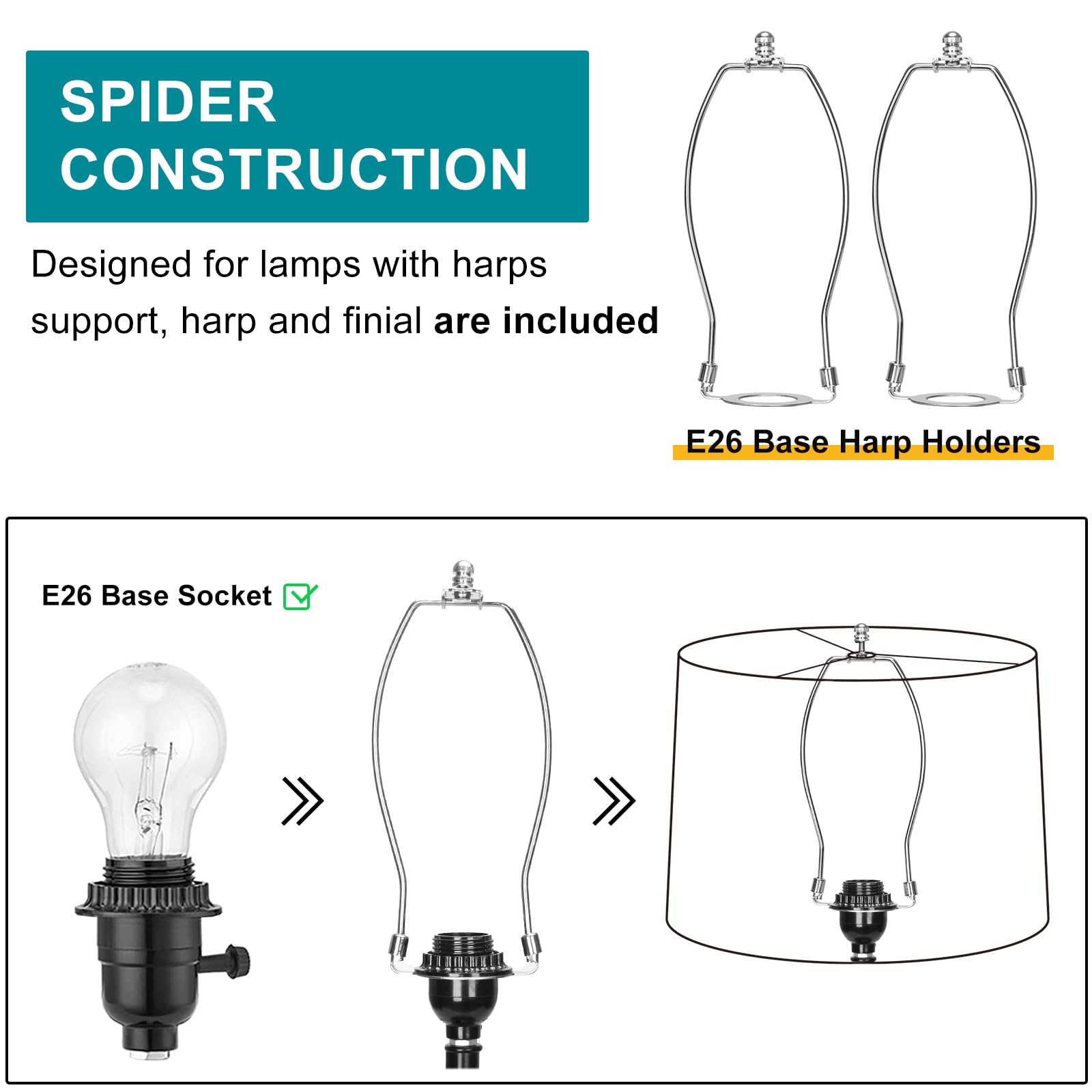 Lampshades Set Of 2, Blue Lamp Shades For Table Lamps, Floor Lamps, 11.6'' Top X 12.6'' Bottom X 9.8'' High, Fabric Drum Lampsha