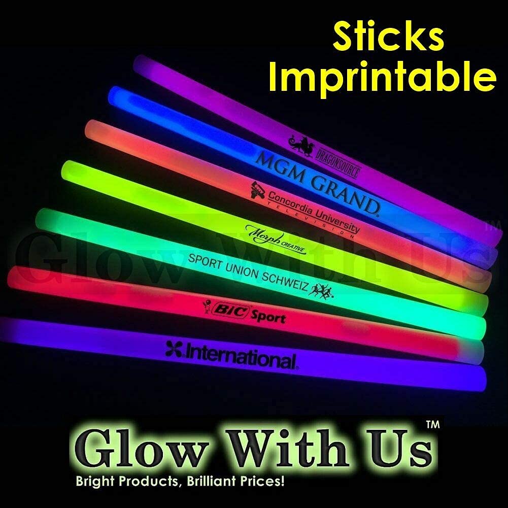 Glow Sticks Bulk Wholesale, 10 12    15mm Dia. White Industrial Grade Jumbo Light Sticks, Bright Color, Glow 14 Hrs, Safety Glow