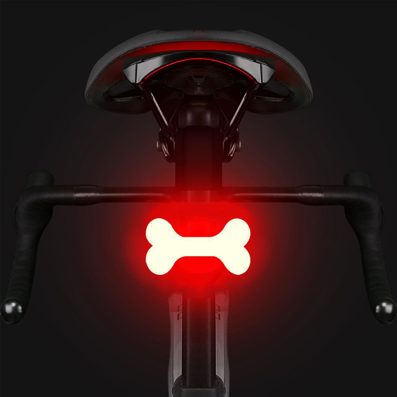 YUERWOVER Rechargeable Bike Tail Light LED Bicycle Rear Light Cycling Night Essential Bright Seat Back Safety Lamp Bone Shape 5 