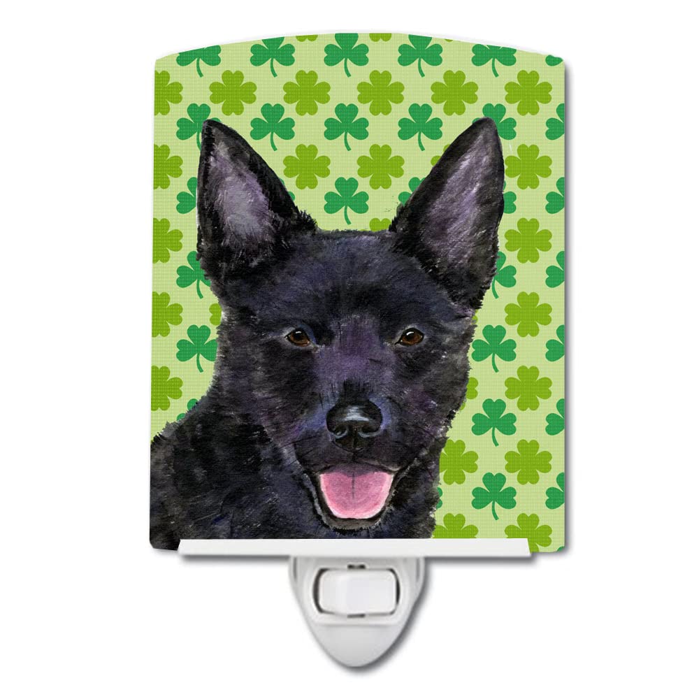 Carolines Treasures Ceramic Night Light - Australian Kelpie St. Patricks Day Design, 6x4x3in, Multicolor, Model SS4429CNL