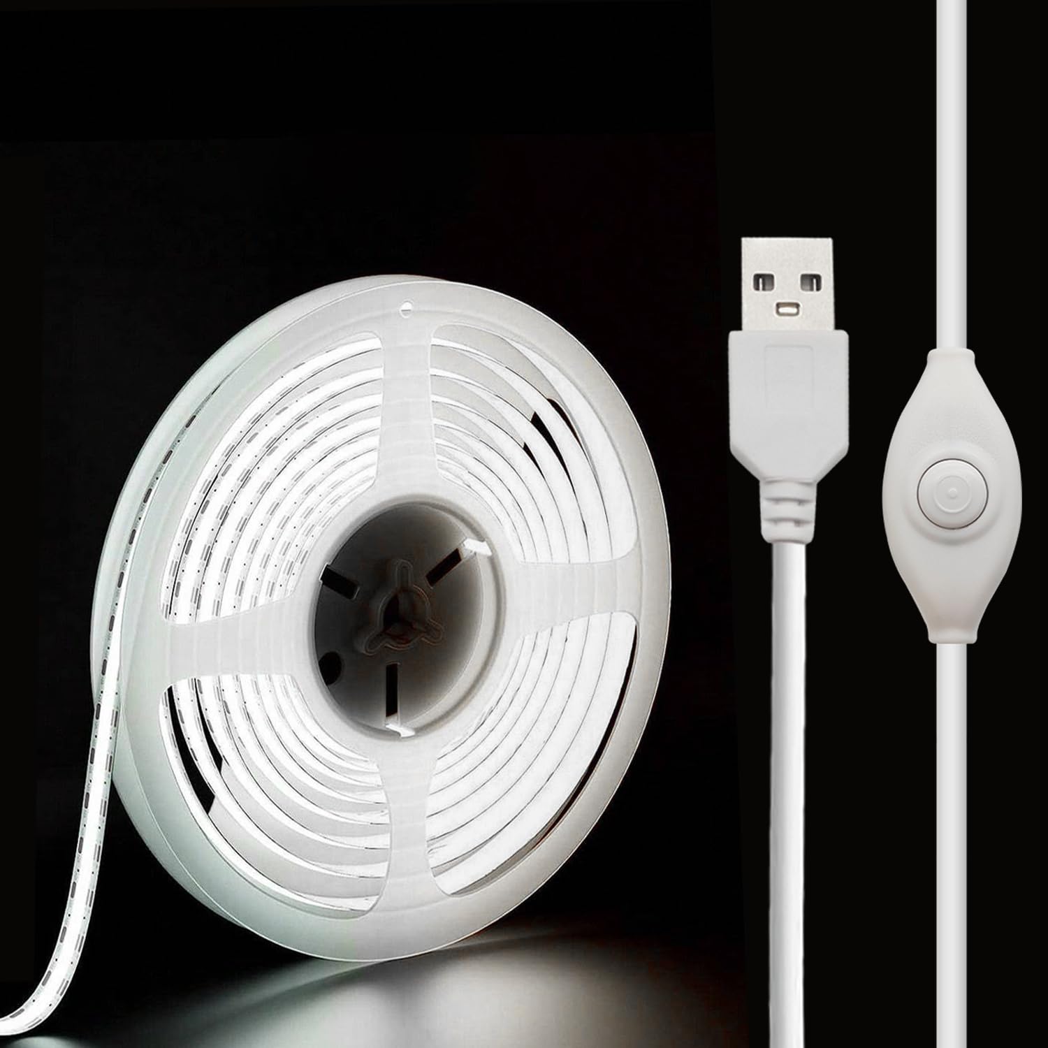 XINGZHI 5V USB LED Band Lights  6.56FT COB Light Band White  Short LED Band Light  Flexible Bright 5V Led Band for Under Cabinet  Kitchen  TV Backlight  Shelves  Displays and TV Lights