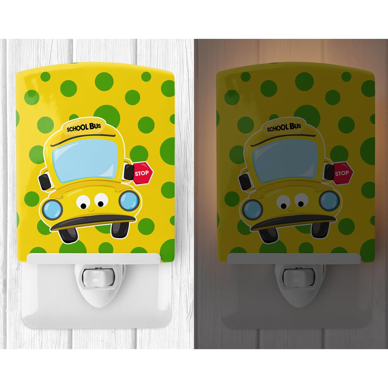 Carolines Treasures Ceramic Night Light, Back to School Bus #2, UL-Certified, 6x4x3, Multicolor, Model BB9026CNL