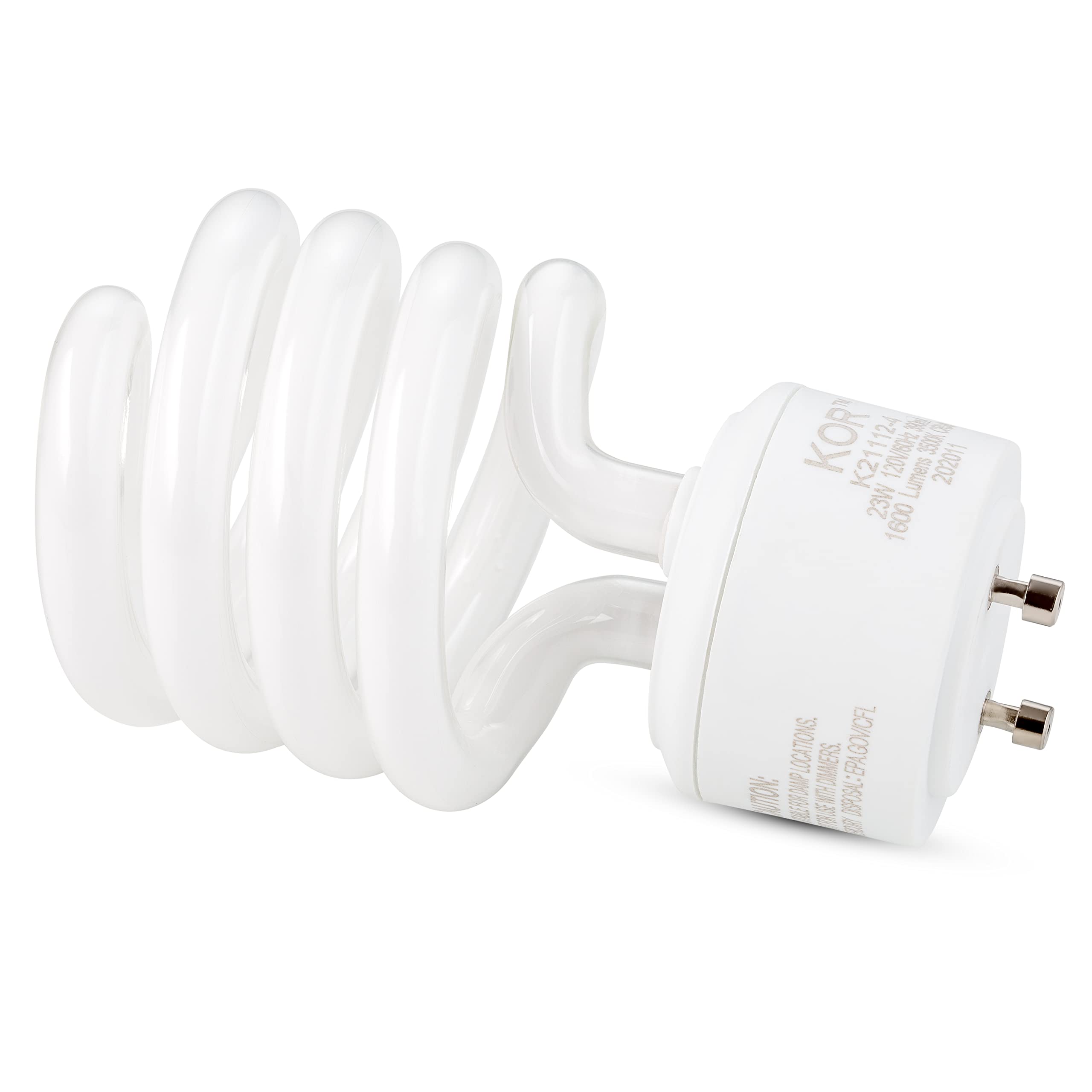 Kor (Pack Of 4) 23 Watt Cfl Spiral - Gu24 Base - (100W Equivalent) - T2 Mini-Twist - Cfl Light Bulb - 4100K Cool White