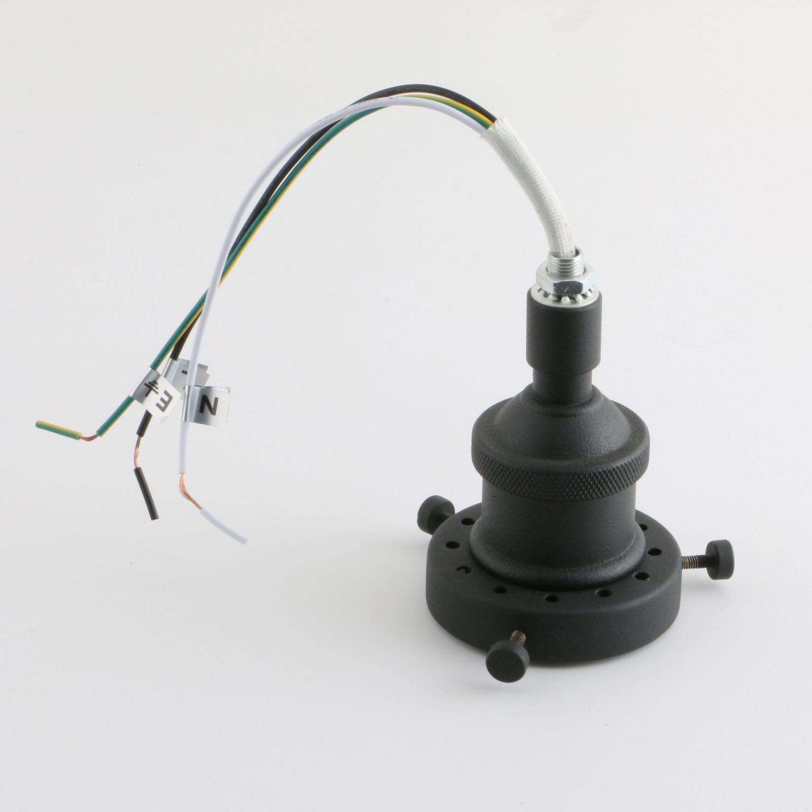 Phansthy Industrial Semi Flush Mount Ceiling Light, 1-Light, 8.1in Metal Shade, Black, Model FTY177TH