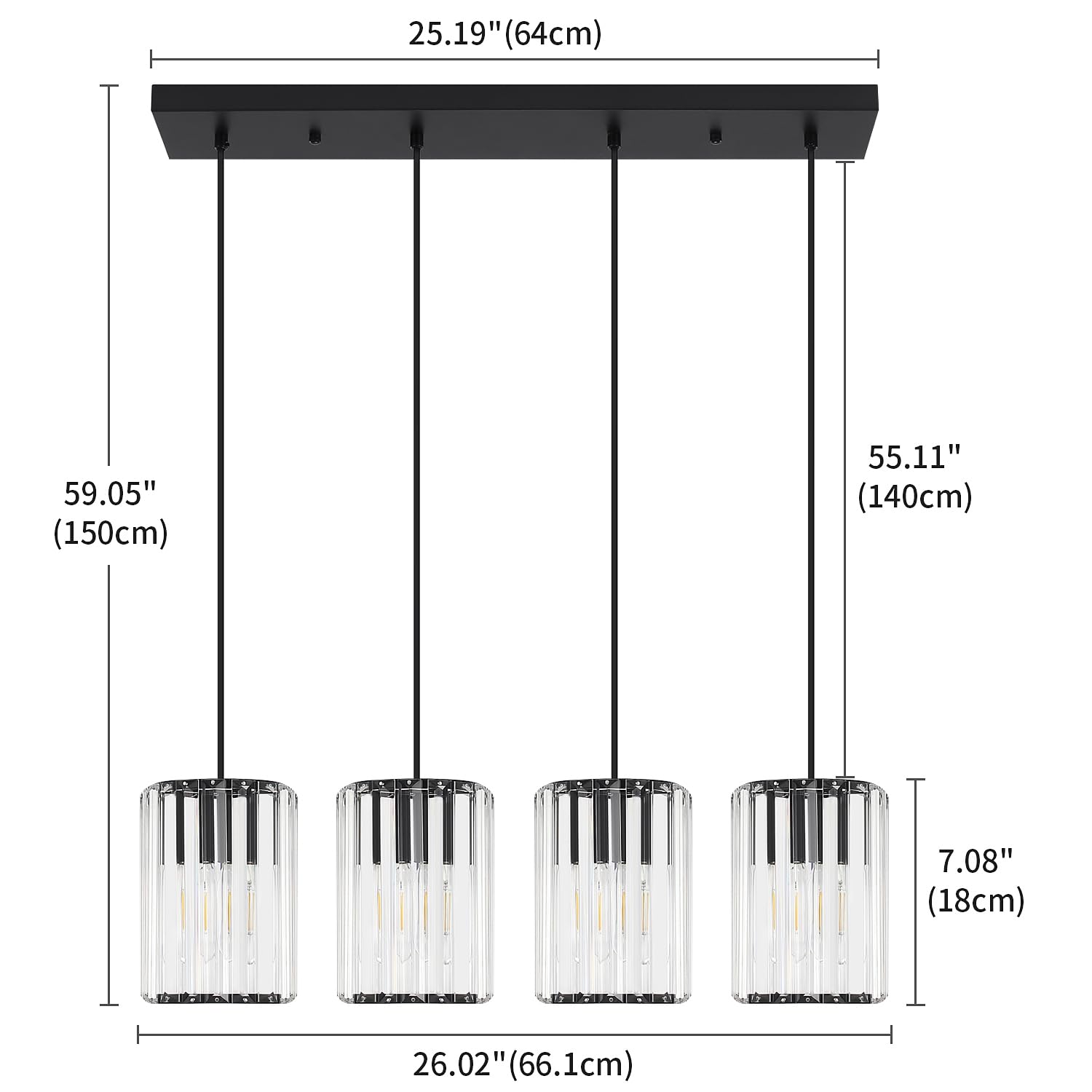 Crystal Kitchen Island Lights  4-Light Modern Chandeliers For Dining Room  Kitchen Pendant Lighting Over Island  Adjustable Height Ceiling Hanging Lights For Kitchen Bedroom Entryway Bathroom