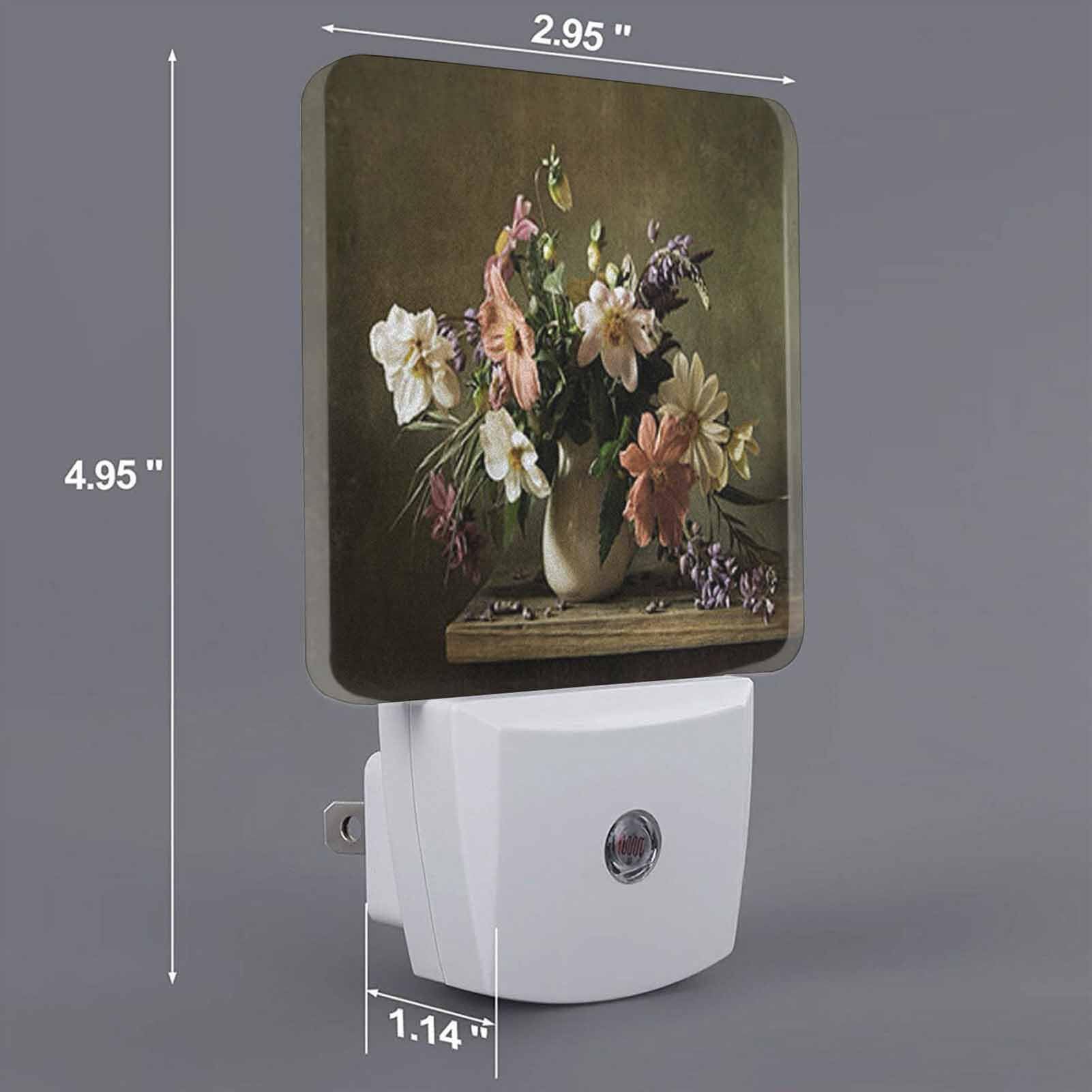 Chrobak LED Night Light with Dusk to Dawn Sensor, Beautiful Bunch of Flowers, Model WML-Night-Light-231023-101