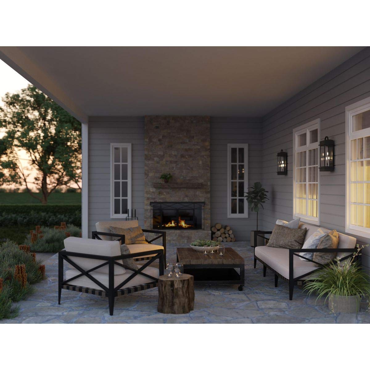 Progress Lighting Santee Collection 3-Light Outdoor Wall Lantern Matte Black Alloy Steel Model P560003-031