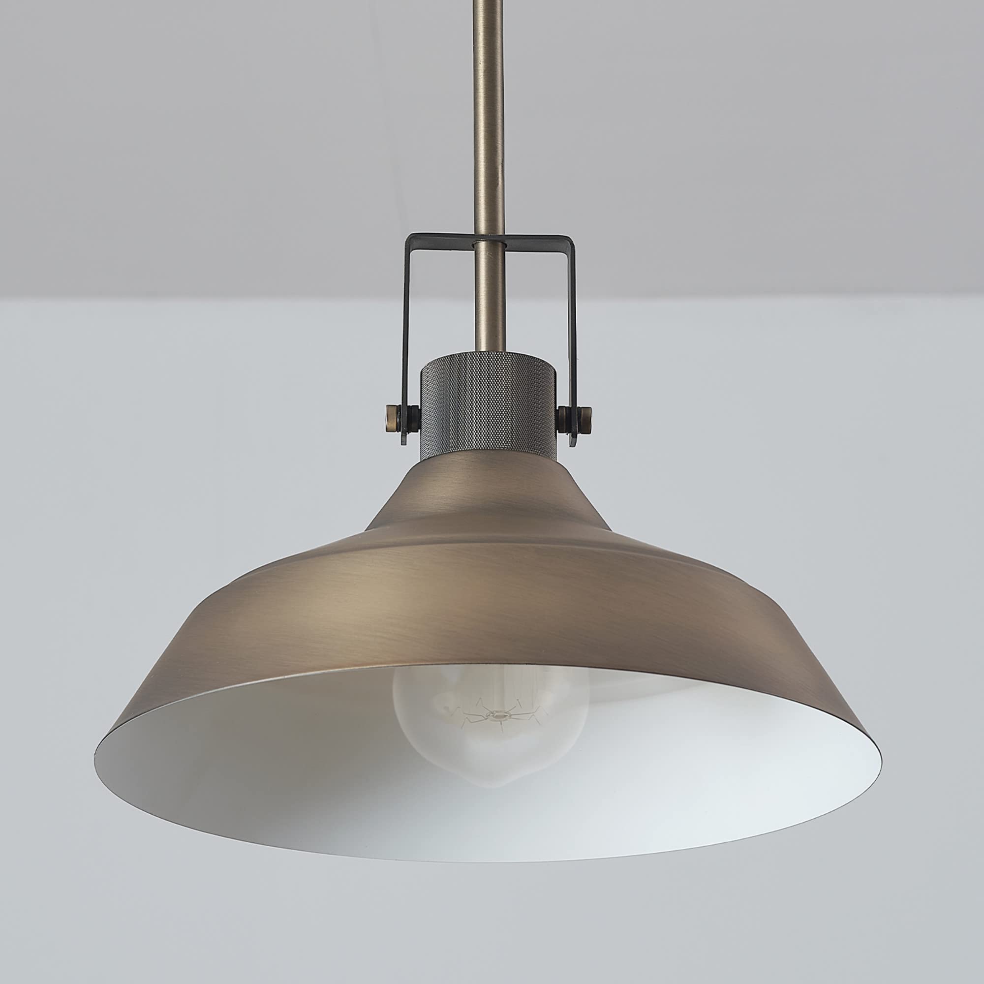 Globe Electric 65475 1-Light Pendant Light Fixture, Matte Brass, Metal, E26 Base