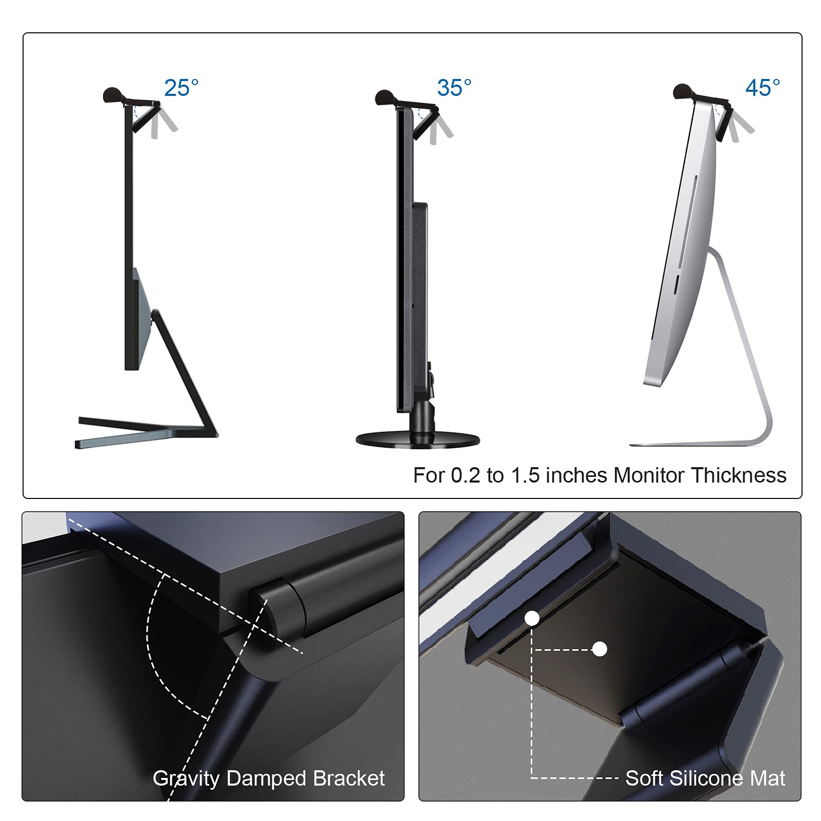 Lymax Monitor Light Bar: Flat/Curved Monitor Screen Led Lights Eye Caring Pc Monitor Led Bar Space Saving Desk Lamp With Auto-Di