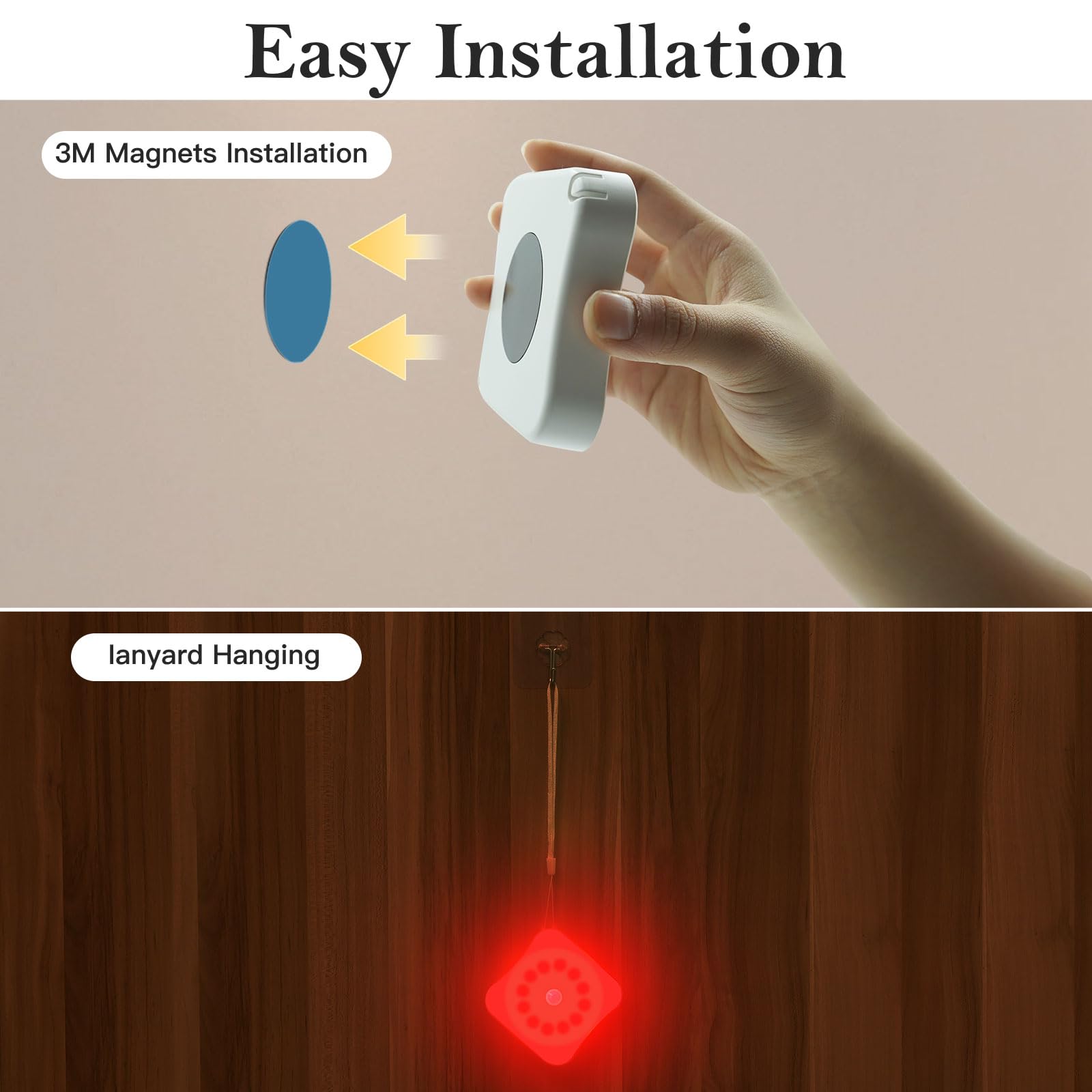 Bestendony Red Motion Sensor Night Lights, Rechargeable, 2 Pack, for Sleep Aid, Bathroom, Hallway, Stair, Bedroom, Kids Room