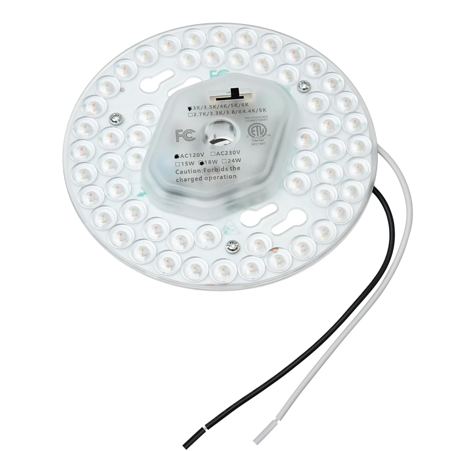 Haoledi 5.12'' Led Ceiling Fan Light Retrofit Kit 18W 2100Lm Ceiling Light Replacement Pcb Board 5Cct 3000K 3500K 4000K 5000K 6000K Adjustable 120V Cri90 Dimmable(18, Watts)