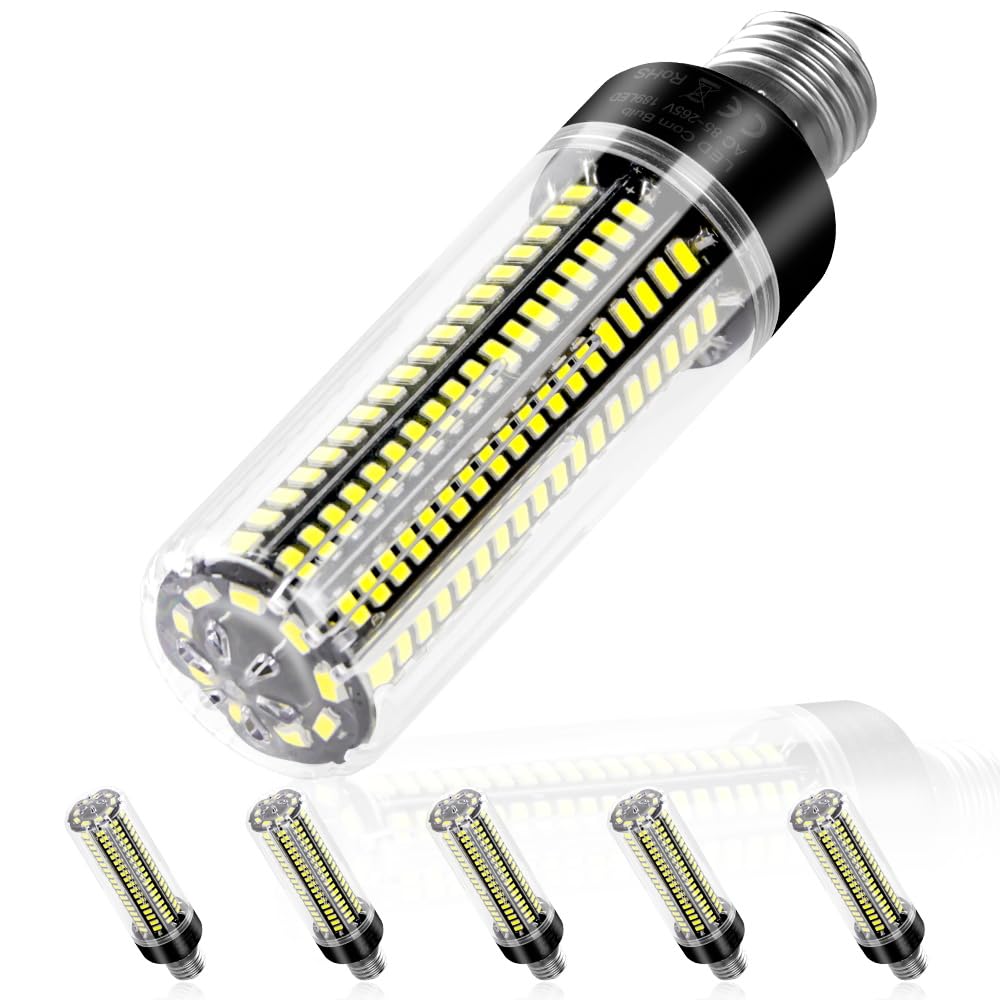 6Pack 350W Equivalent Led Corn Light 6000K Daylight Lamp Bulb 35Watts Super Bright 4041Lumen E26/E27 Medium Base Ceiling Fan Bul
