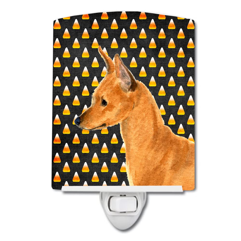 Carolines Treasures Ceramic Night Light, Min Pin Candy Corn, UL-Certified, 6x4x3in, Multicolor, Model SS4259CNL