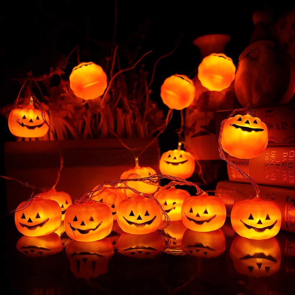 Kailedi Halloween Lights, 20 Led Pumpkin String Lights 9.8 Feet Halloween Decor, 2 Modes Steady And Flickering Lights For Indoor, Outdoor, Festival, Party, Holiday, Halloween Decorations
